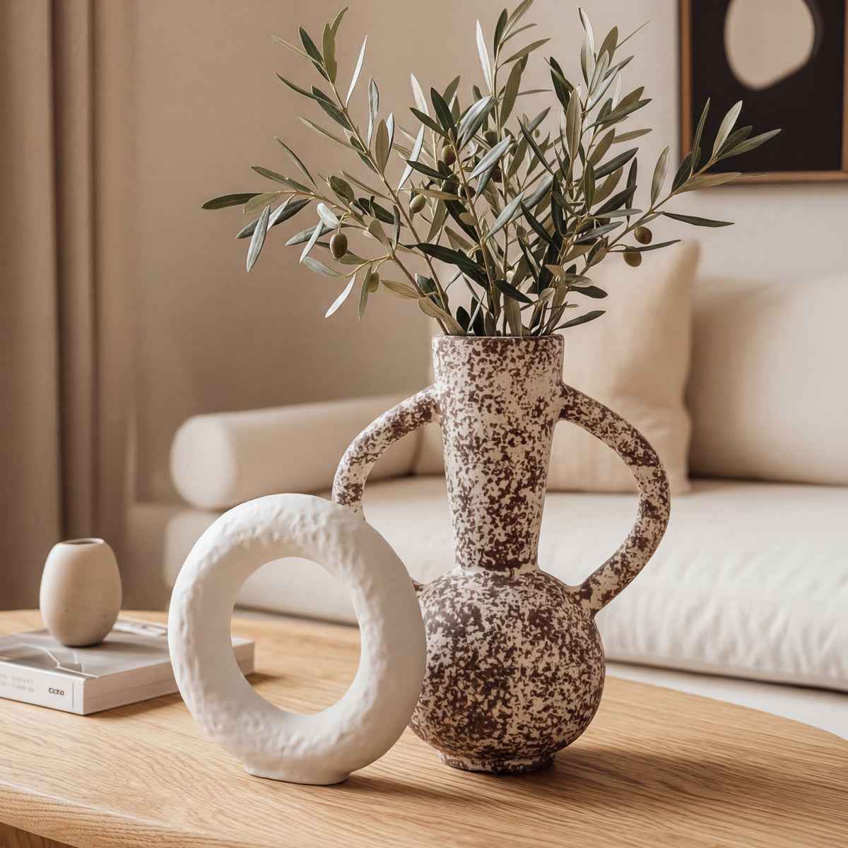 Kora Decorative Figure Set | Textured Ceramic, Ethnic Style