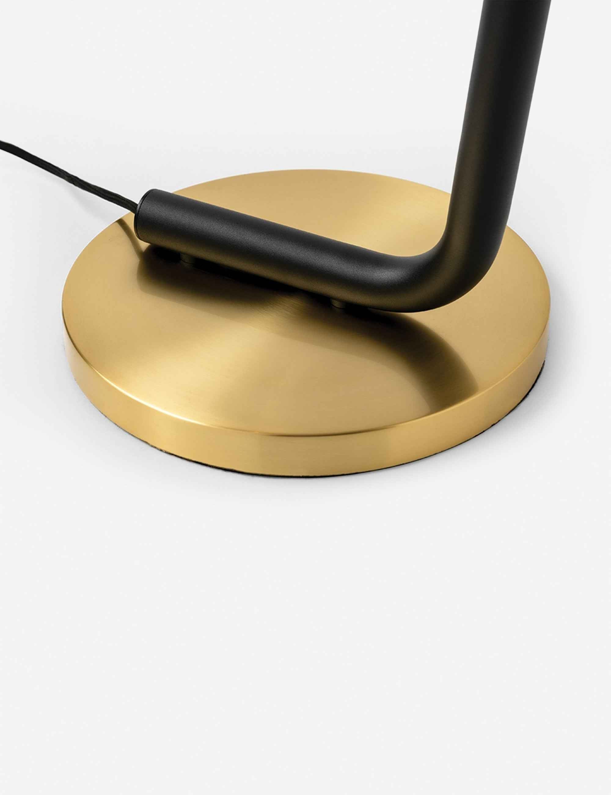 Juno Floor Lamp | Sleek Black Pipe, Glossy Opal Shade