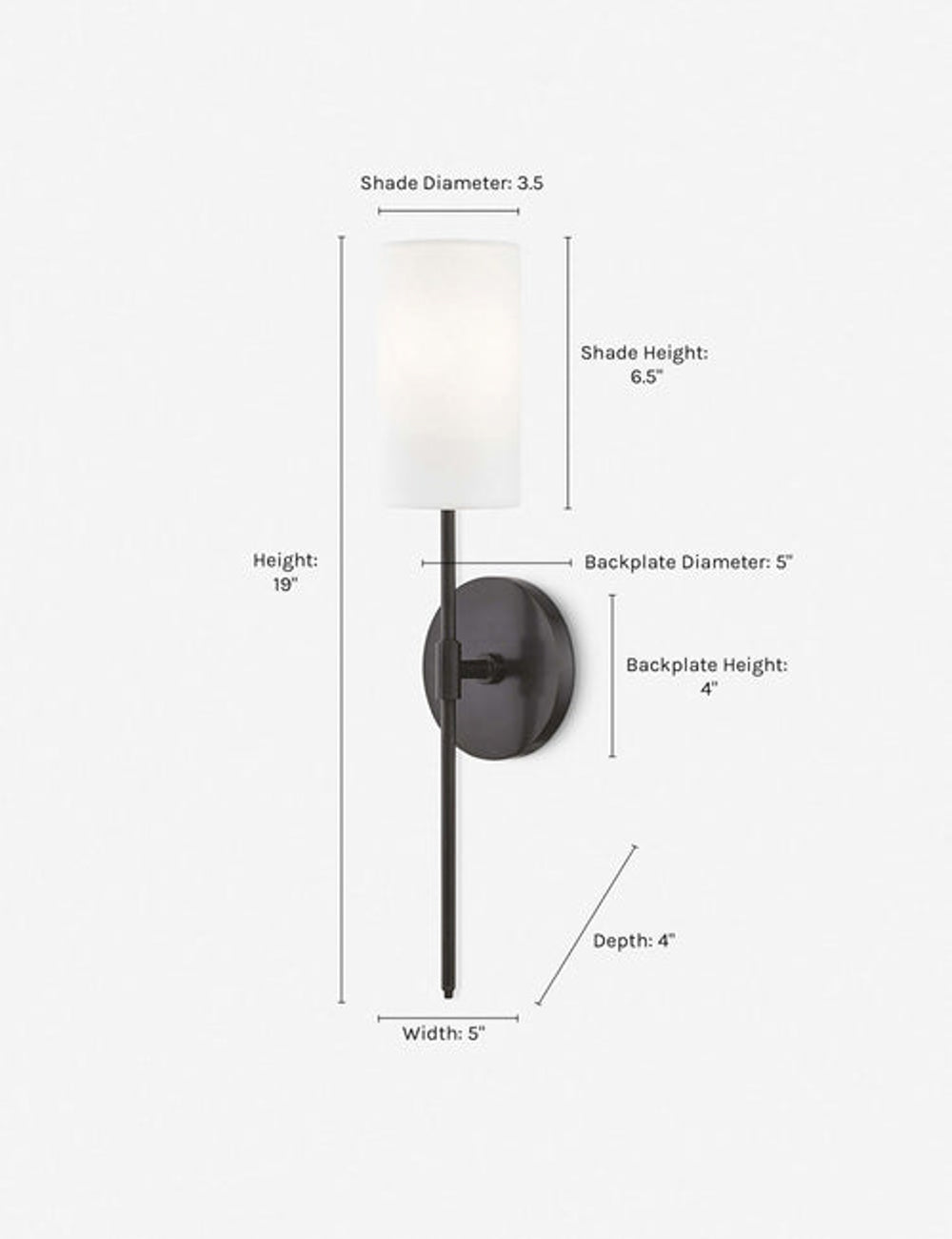Juno Sconce | Slim Profile, Frosted Cylinder Shade