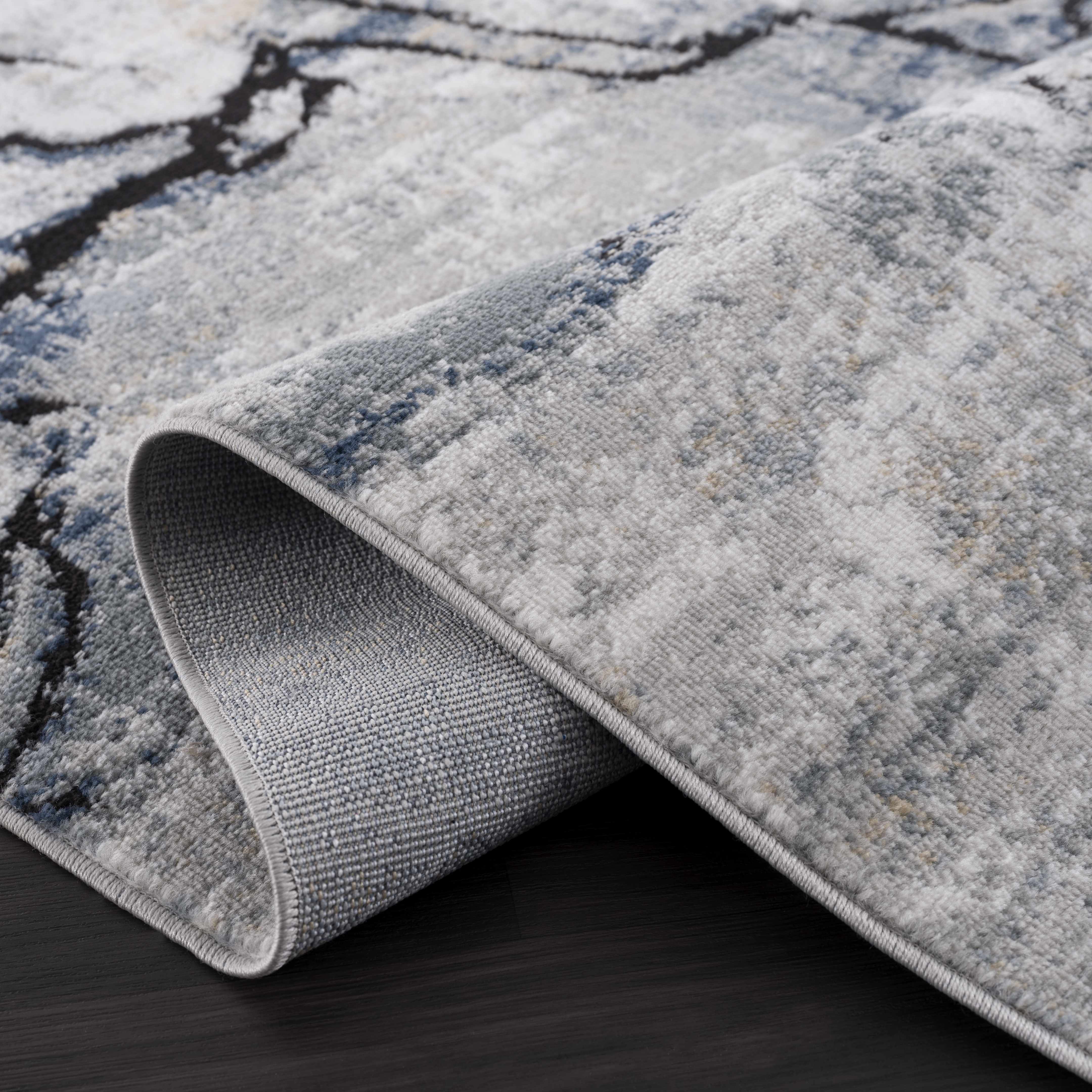 Fremont Gray Marble Rug  Medium Pile  Contemporary Design