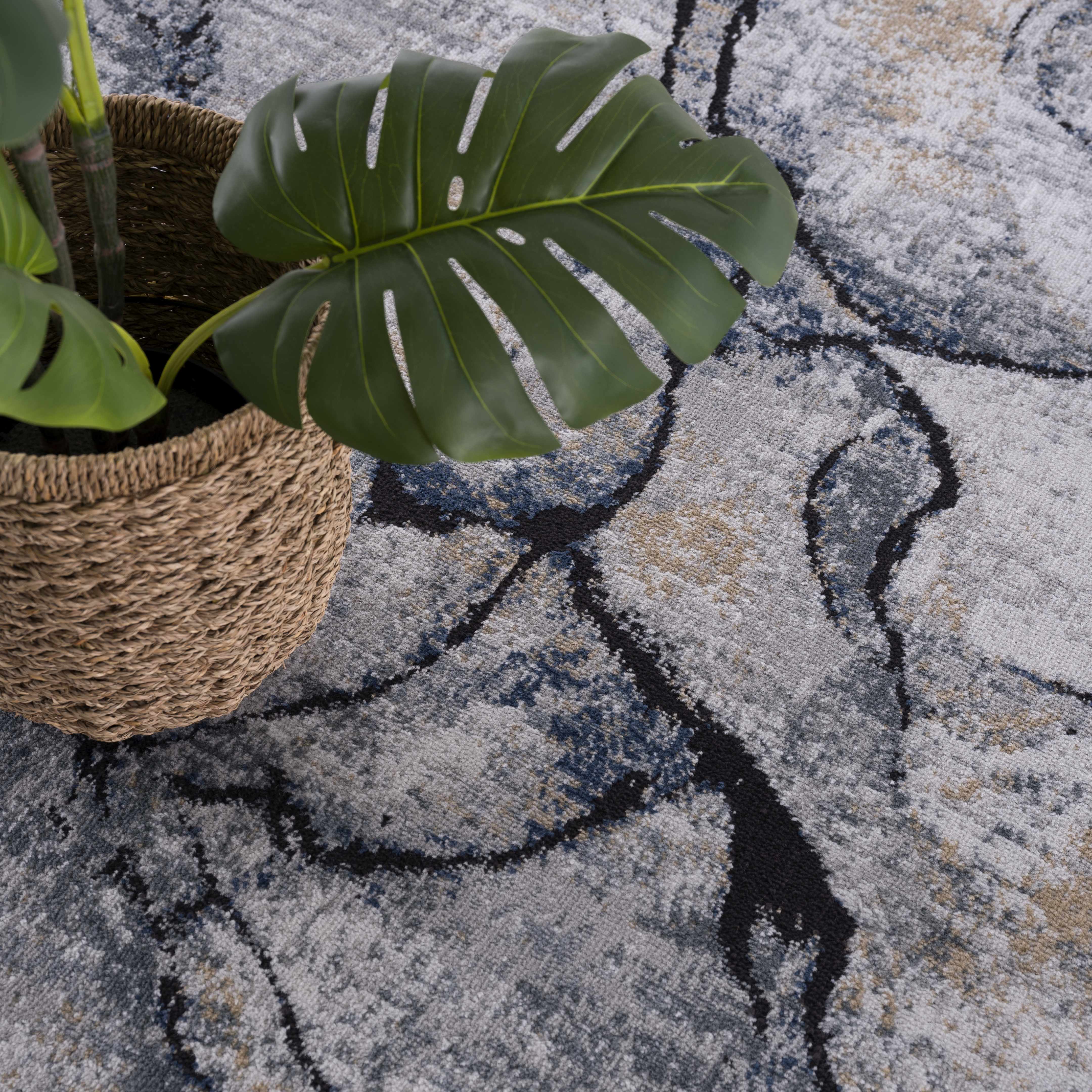 Fremont Gray Marble Rug  Medium Pile  Contemporary Design