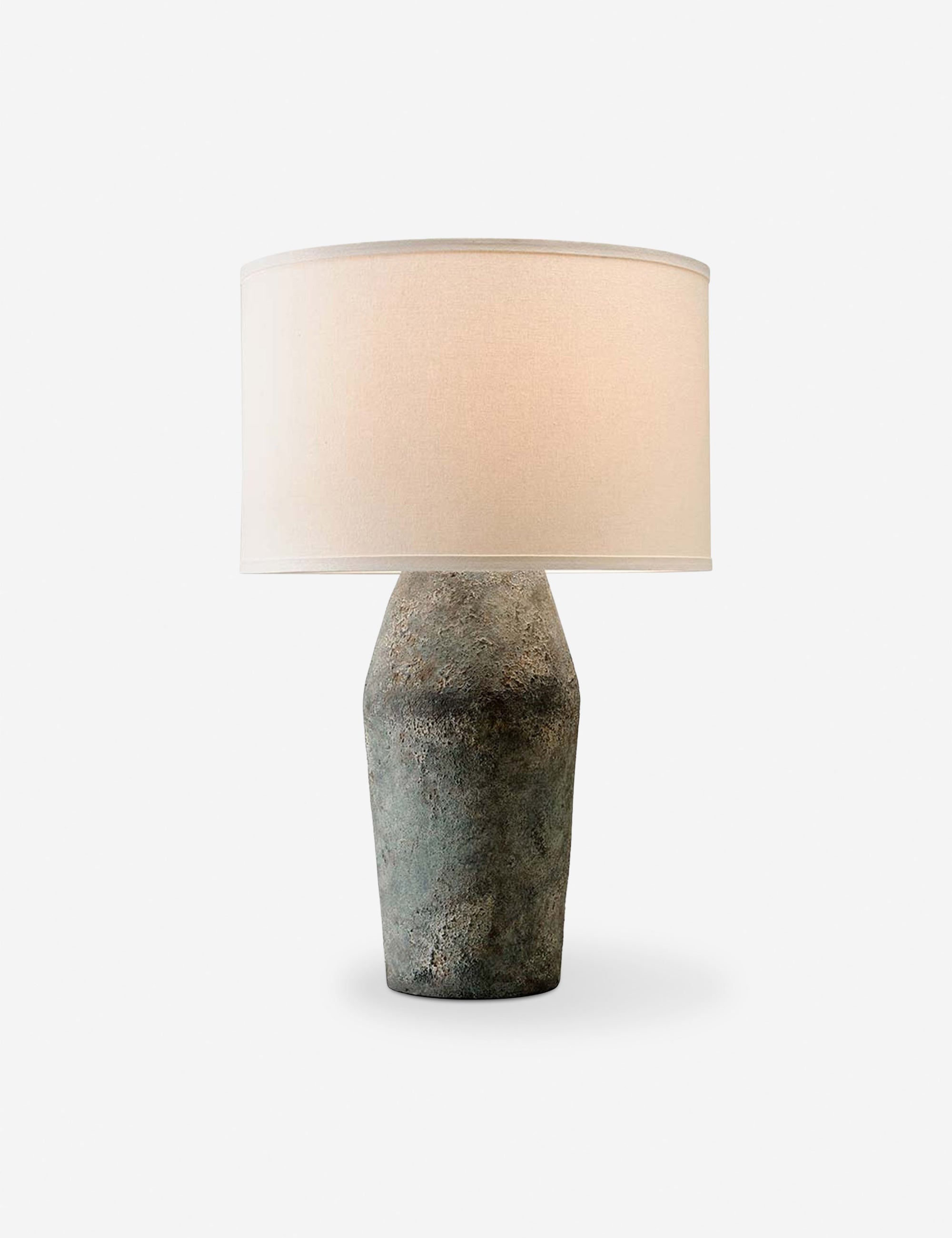 Kaya Table Lamp | Textured Base, Curved Linen Shade