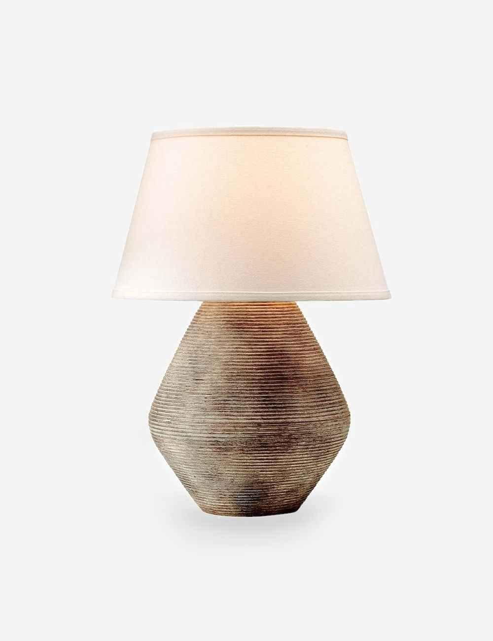 Kairo Table Lamp | Ribbed Base, Fabric Shade