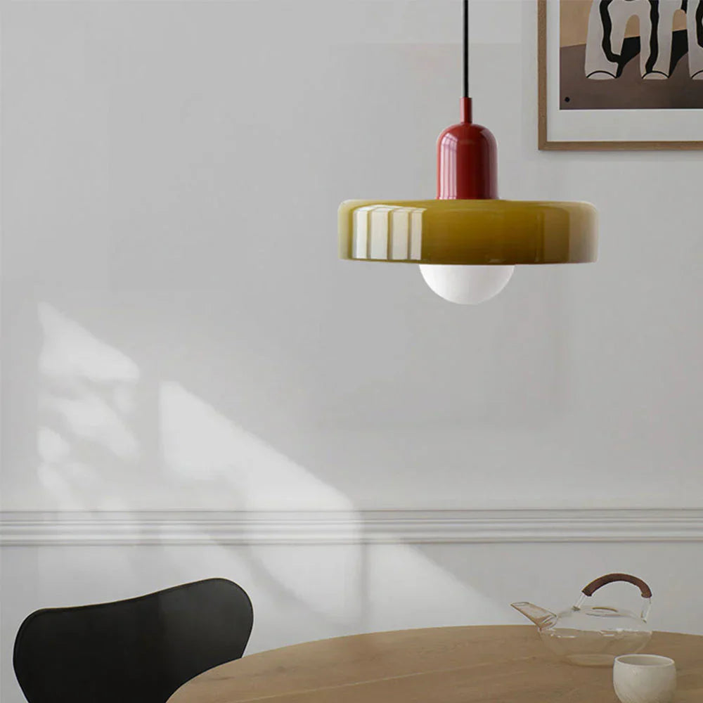 Luna Colored Glass Pendant Light | Adjustable Height, Modern Design