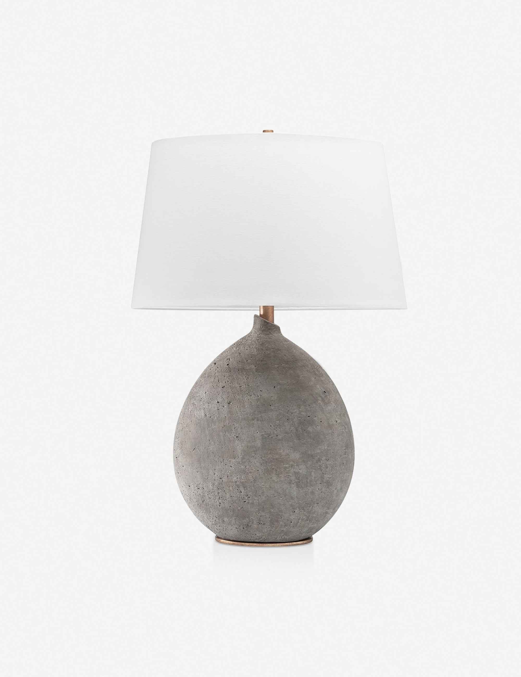 Arielle Table Lamp | Textured Concrete, Asymmetrical Brass Detail