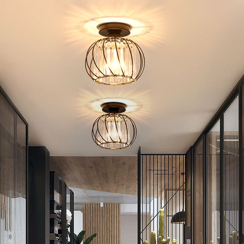 Dante Plafondlamp | Open Design met Glas & Metaal, Zwart of Goud