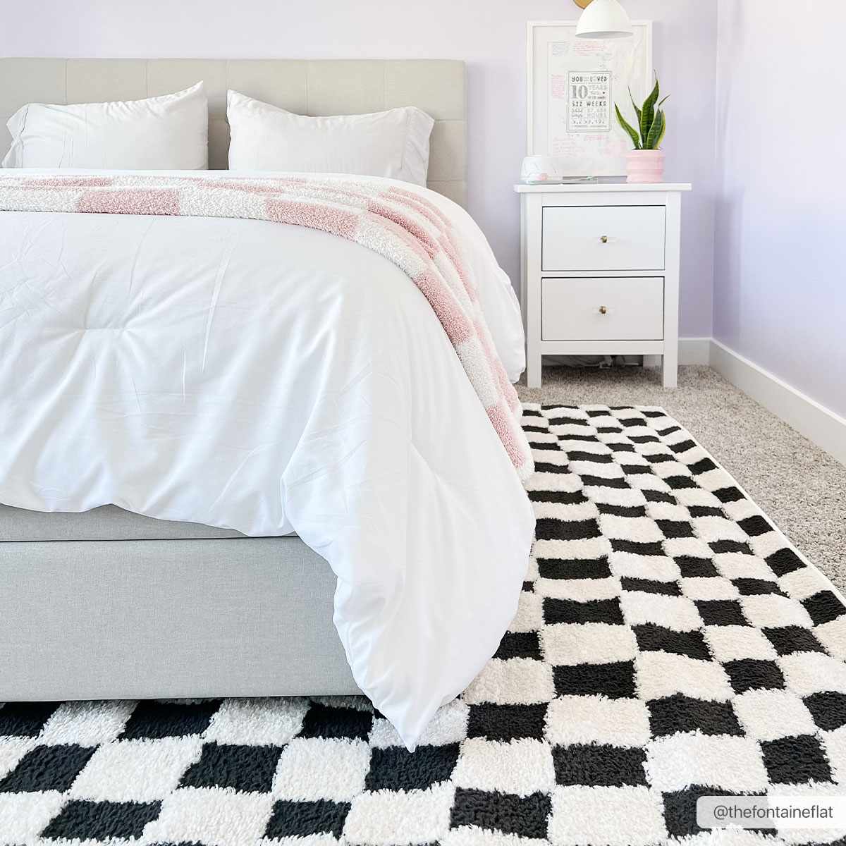 Bello Checkered Plush Rug  Machine Woven  High Pile