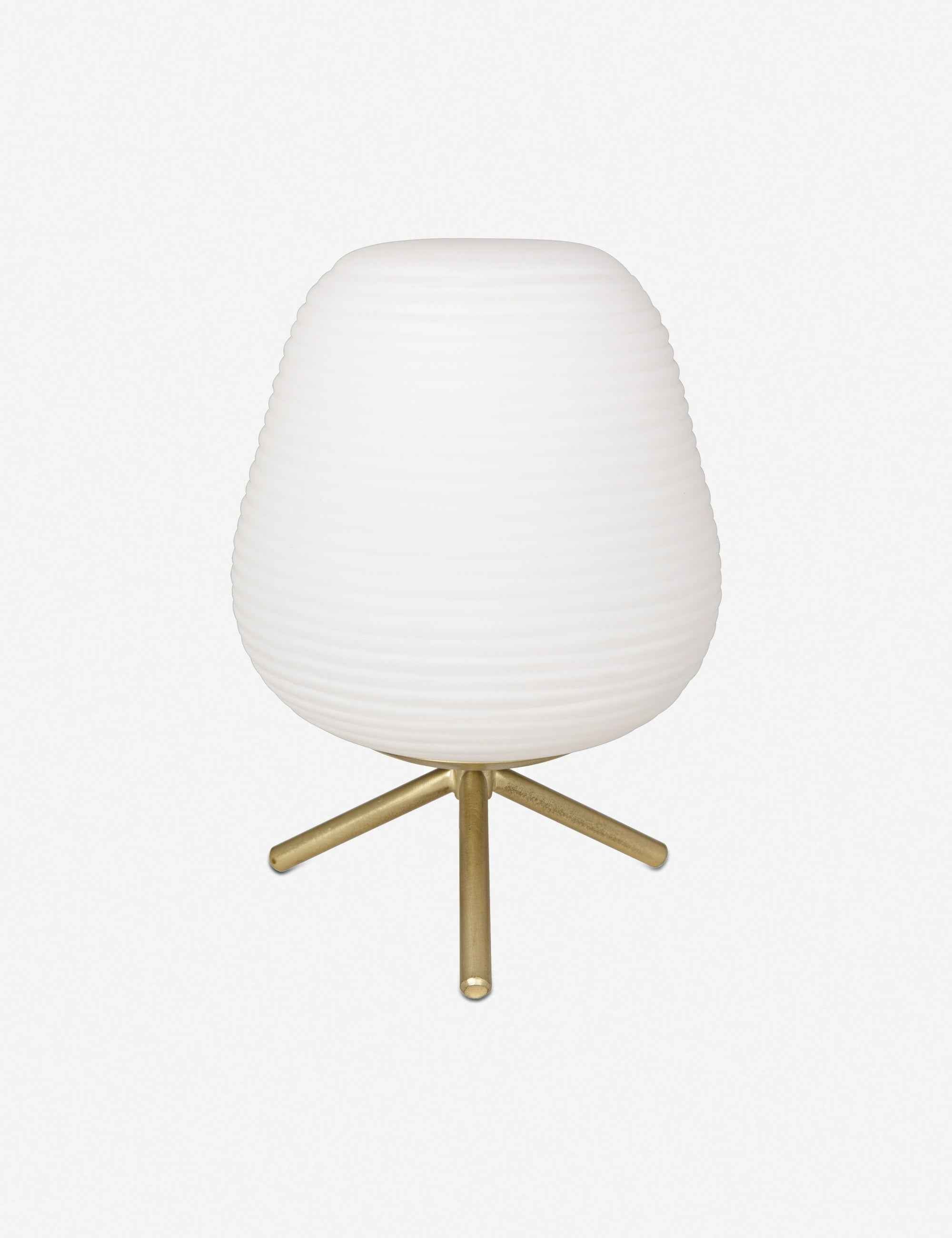 Iris Mini Desk Lamp | Art Deco Glass Shade, Gold Accents