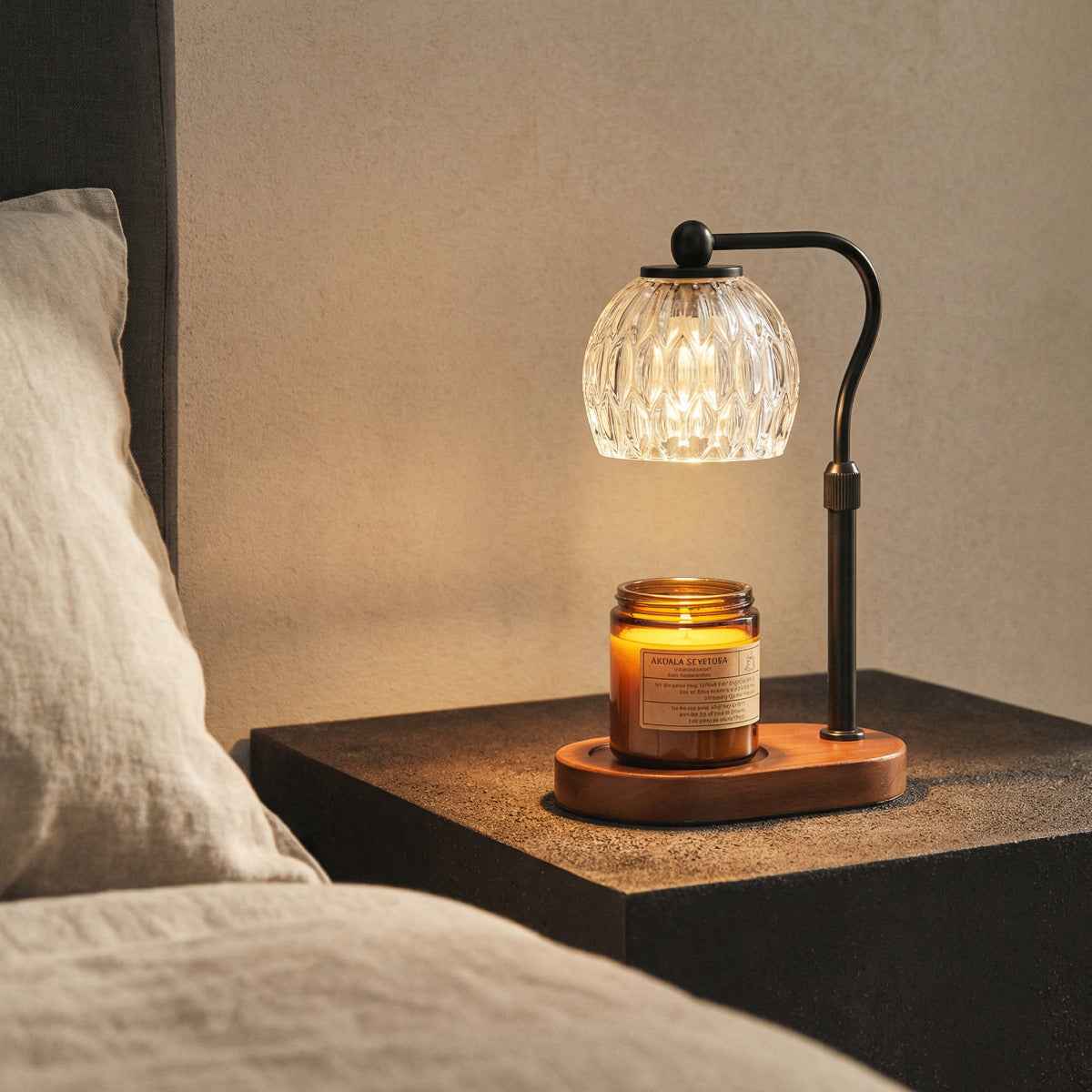 Aromatic – Black Modern Lantern Candle Warmer Lamp - Cendre Home