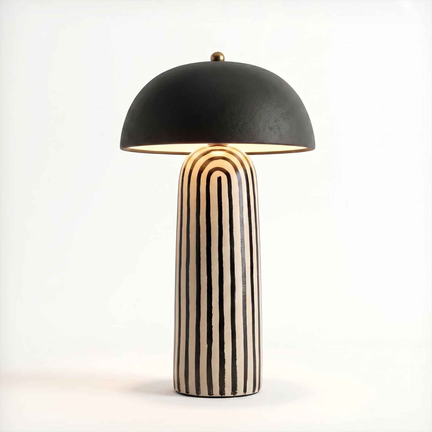 Zara Table Lamp | Zebra-Striped Base, Ceramic Shade