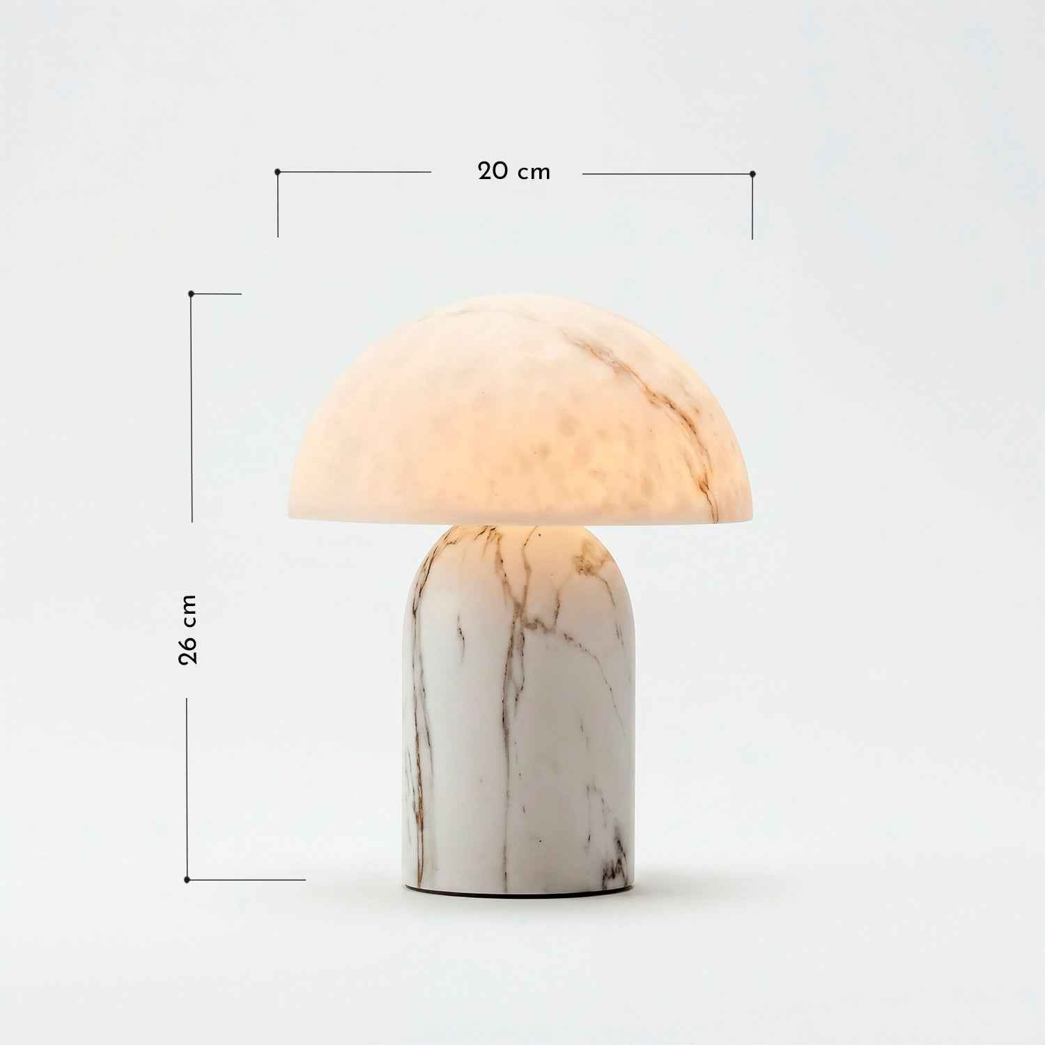 Mira Mushroom Table Lamp | White Marble Effect, Eco-Friendly Resin