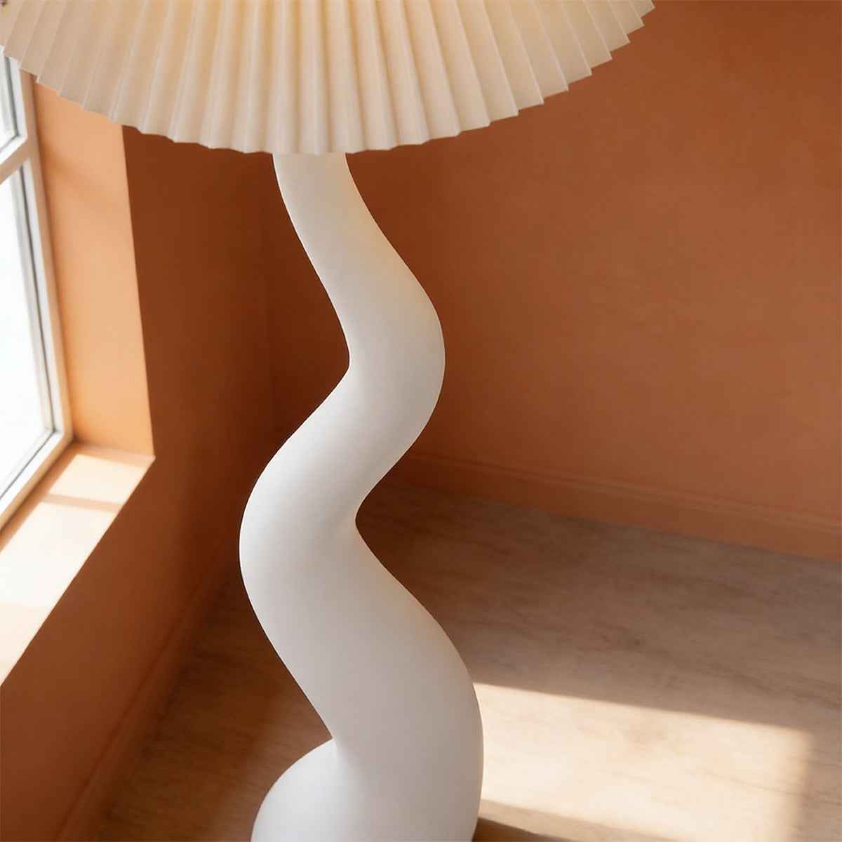 Santu – Natural Japandi Curvy Floor Lamp 165cm - Cendre Home