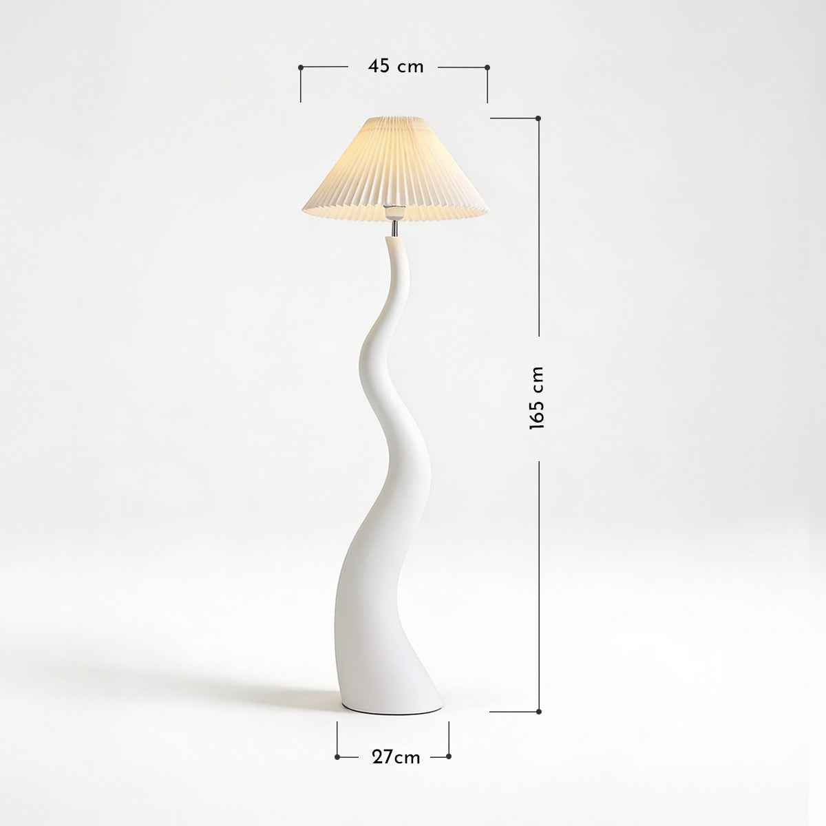 Santu – Natural Japandi Curvy Floor Lamp 165cm - Cendre Home