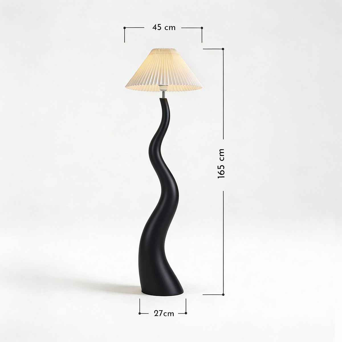 Santu – Black Japandi Floor Lamp 165cm - Cendre Home