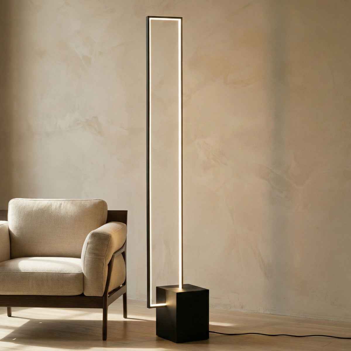Astra – Black Modern Industrial LED Floor Lamp - Cendre Home
