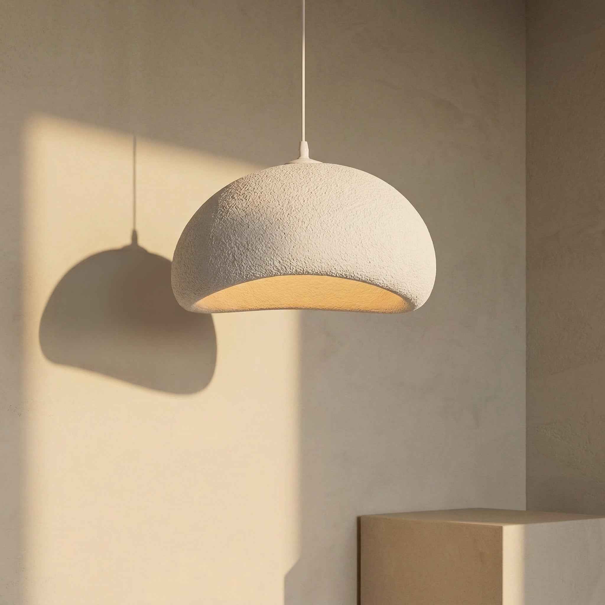 Wabi Sabi – Cream Minimalist Ceiling Lamp 40cm - Cendre Home