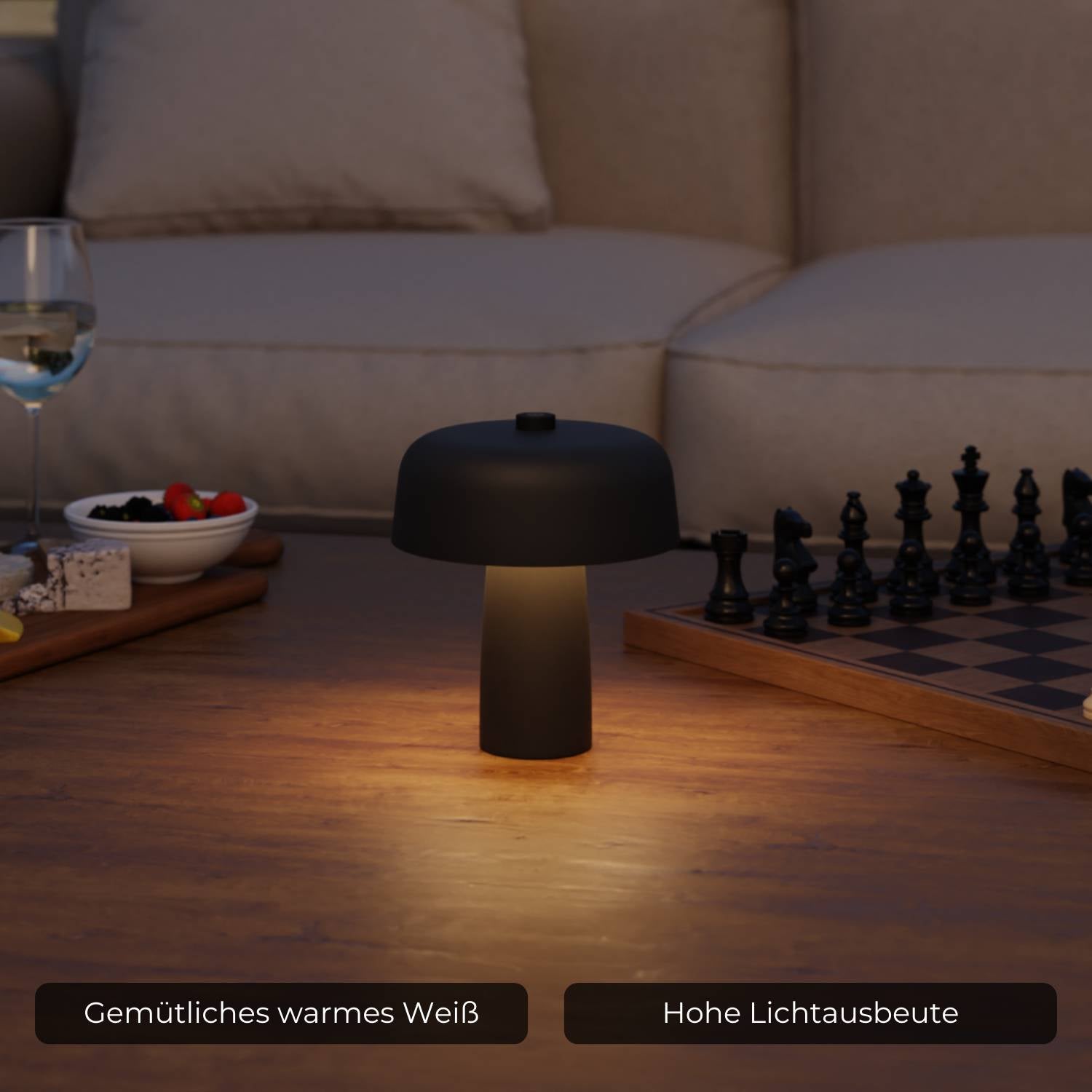 Luma Battery Table Lamp | Compact Design, Warm White Light