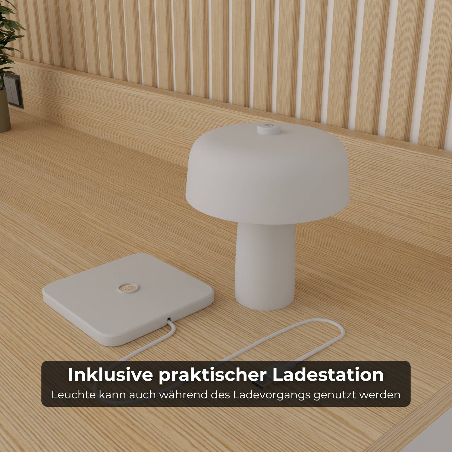 Luma Battery Table Lamp | Compact Design, Warm White Light