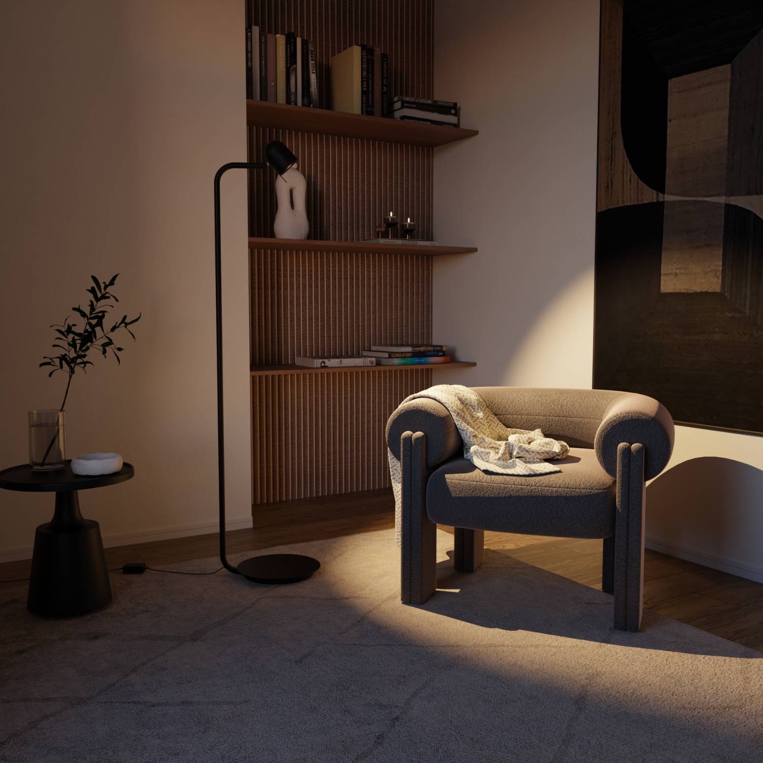 Luno Floor Lamp | Dimmable, 350° Rotatable Light