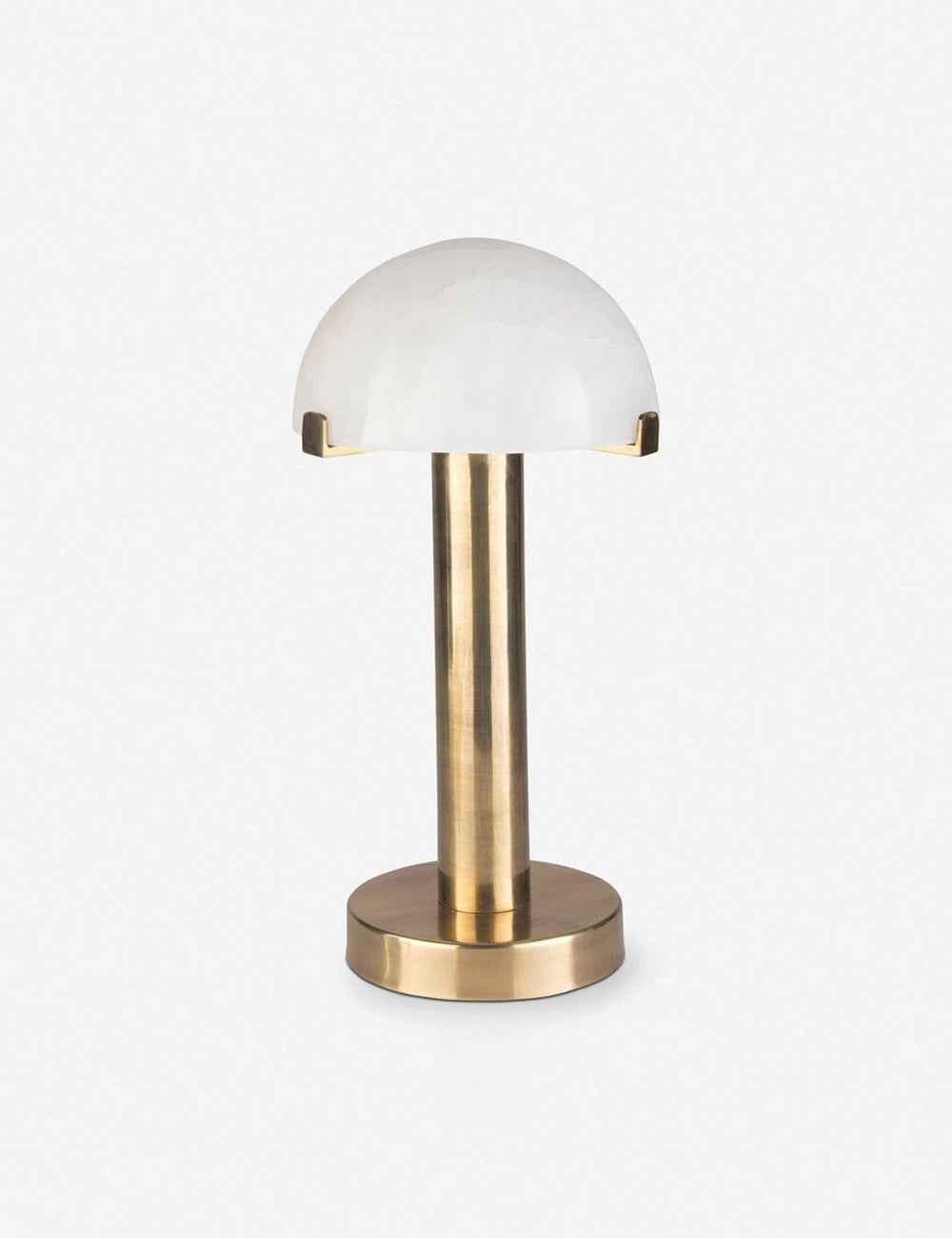 Luna Table Lamp | White Half-Moon Shade, Gold Base