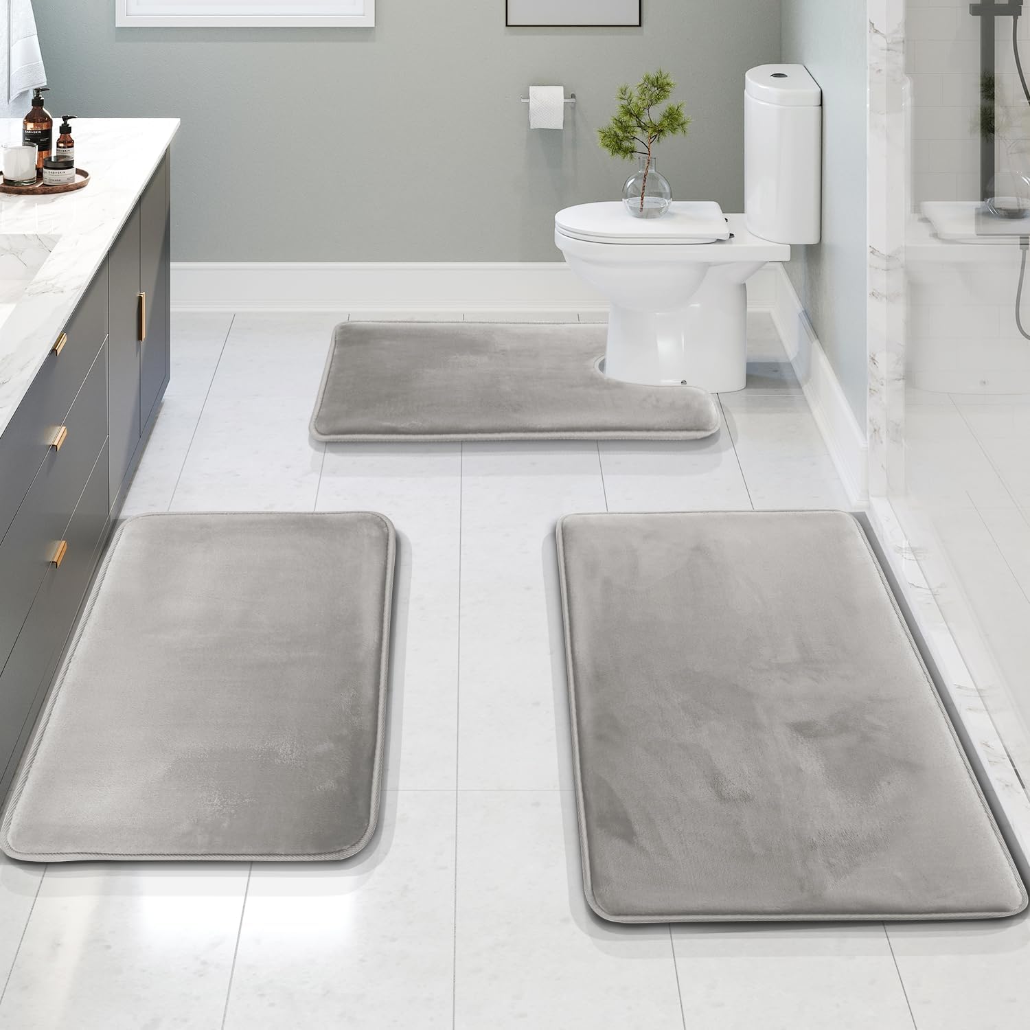 Milo Memory Foam Bath Mat Set | Antislip, Super Absorbent