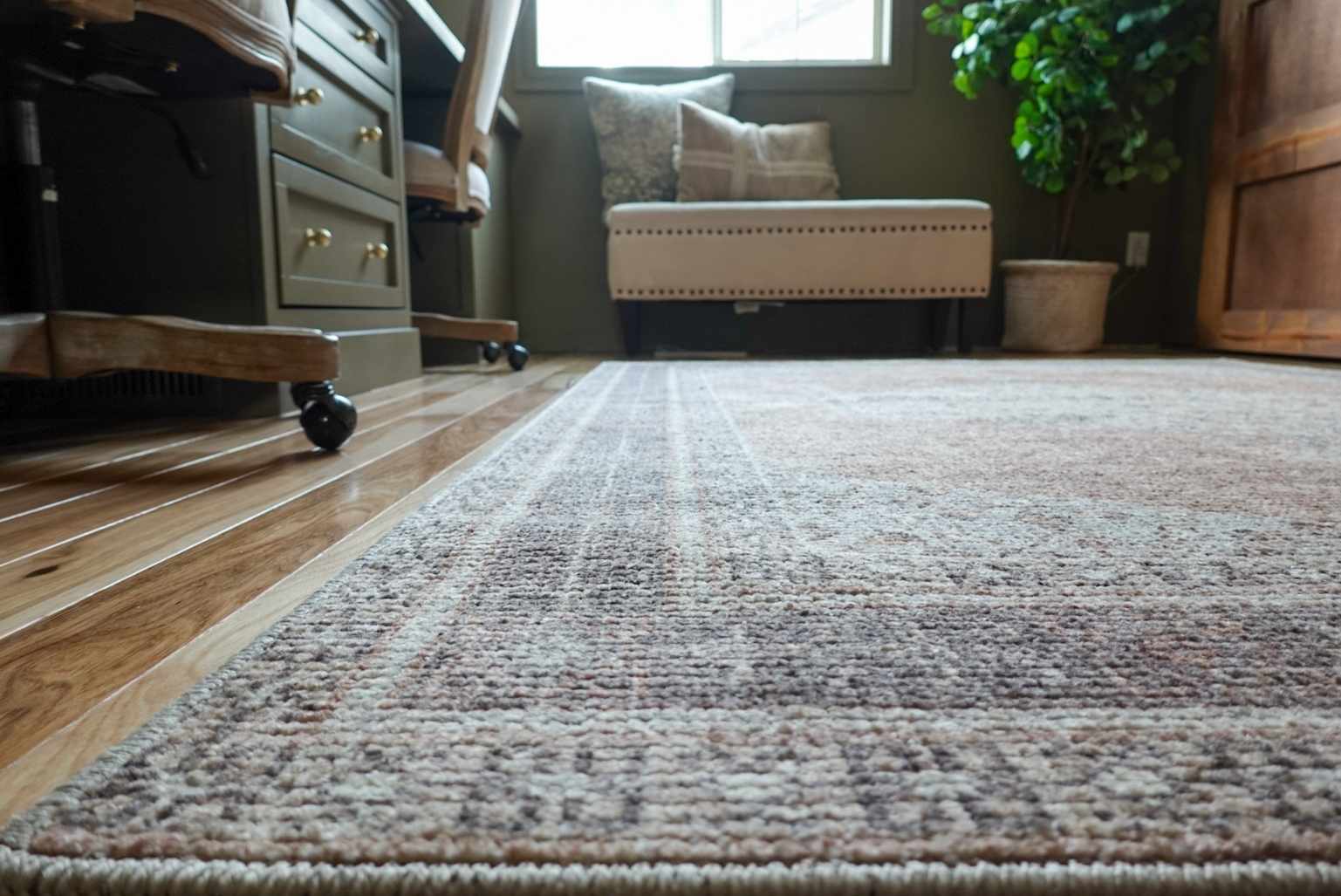 Lira Area Rug  Machine Woven  Terracotta Medallion Design