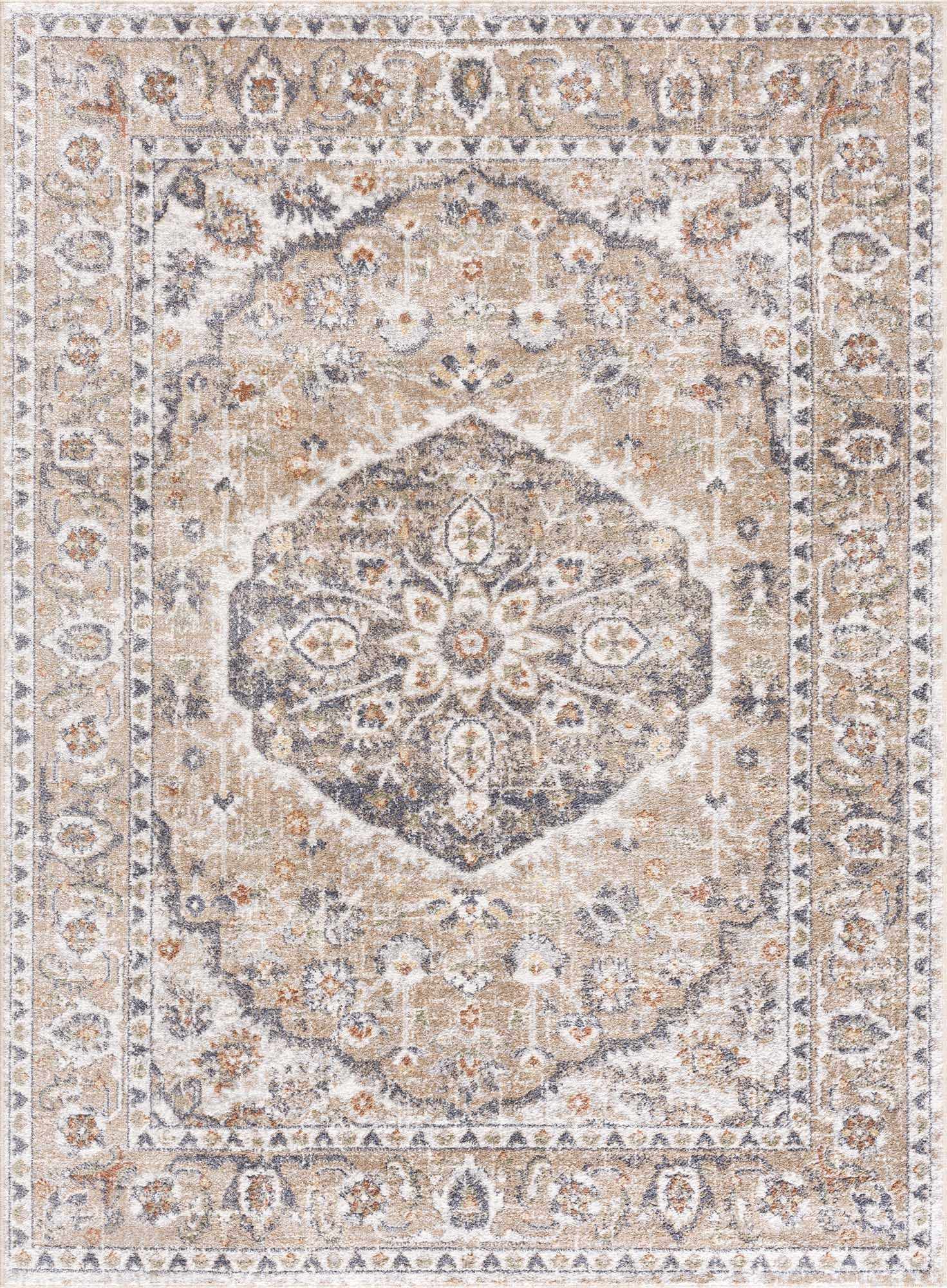 Hiti Beige Flat Pile Washable Rug