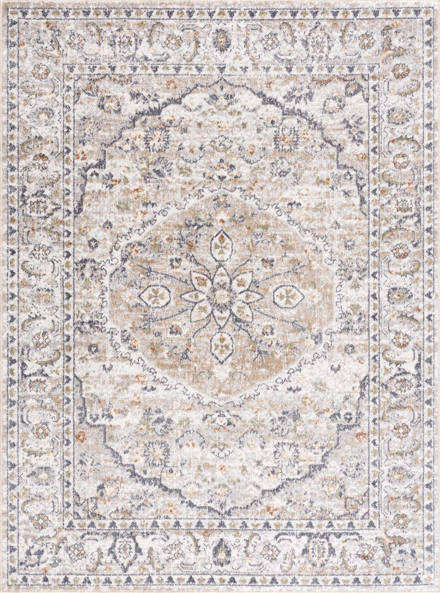 Basil Washable Rug  Medium Pile  100% Polyester  Machine Woven