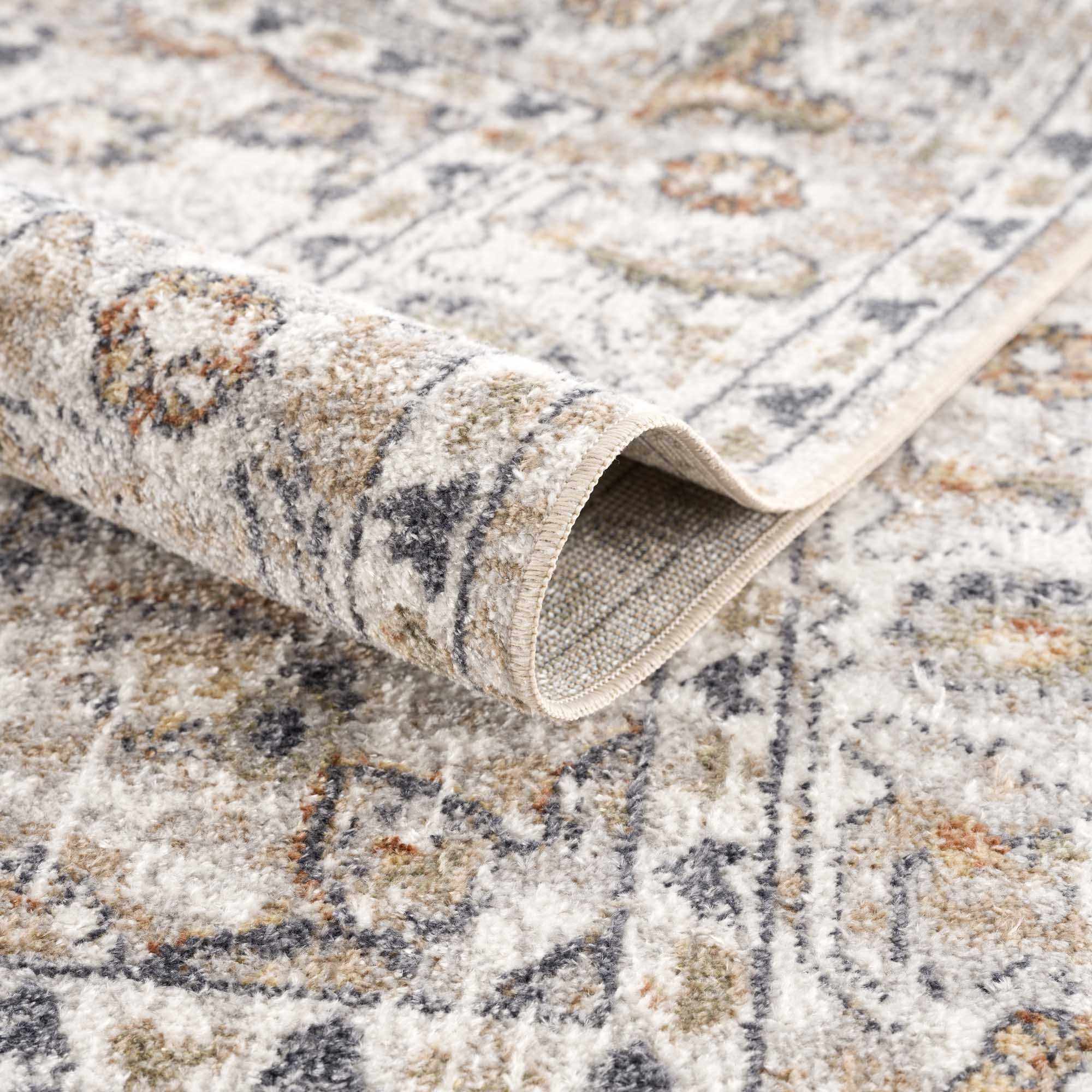 Basil Washable Rug  Medium Pile  100% Polyester  Machine Woven