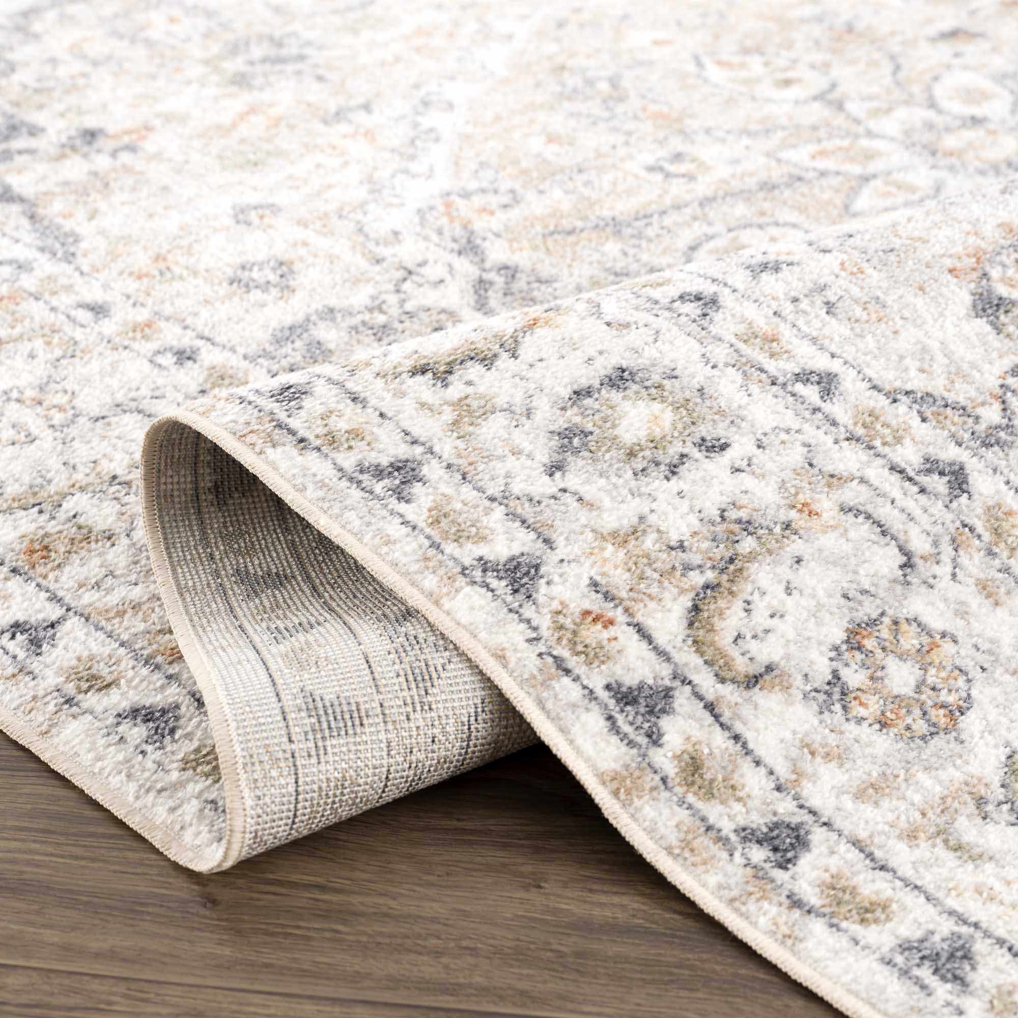 Basil Washable Rug  Medium Pile  100% Polyester  Machine Woven