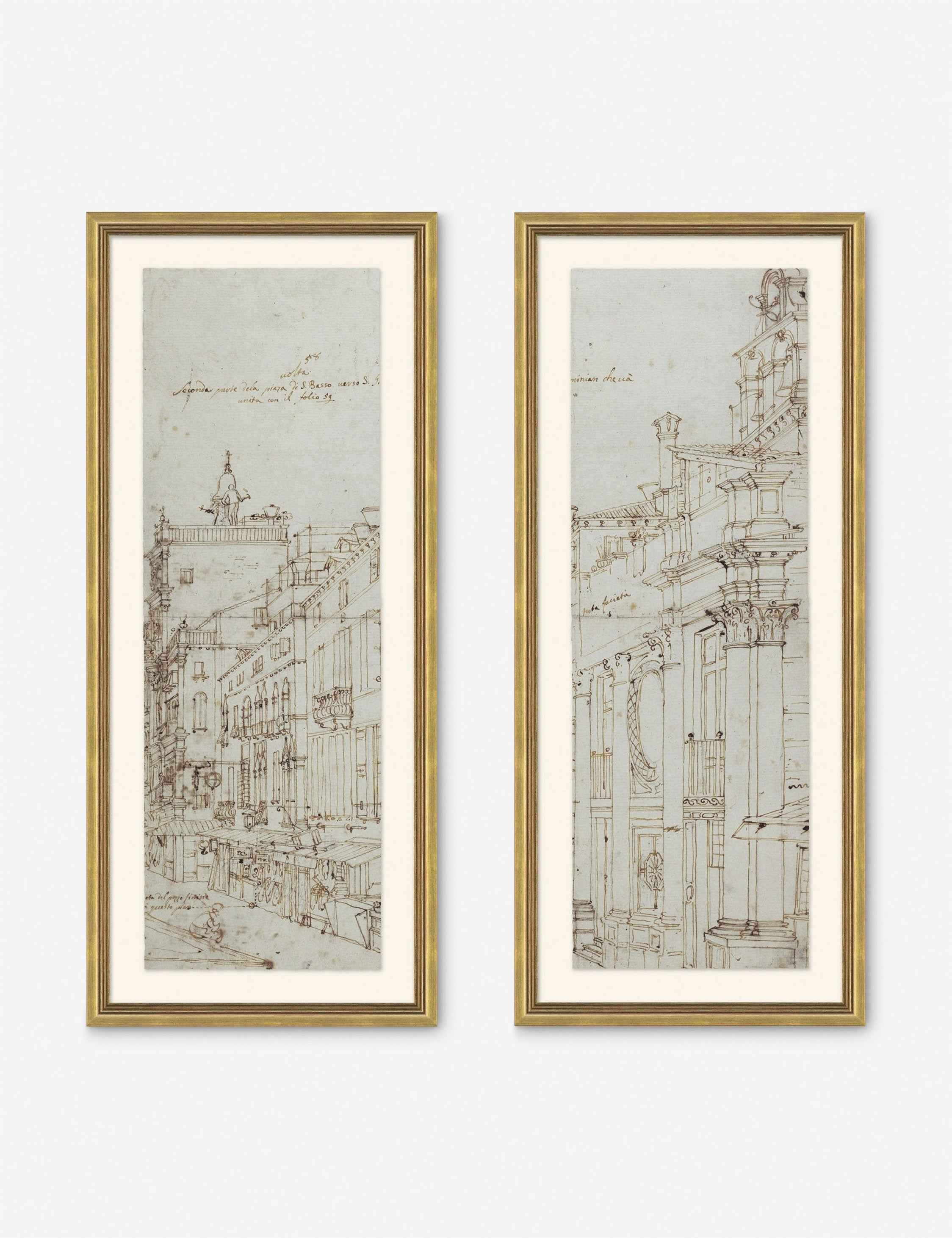 Canaletto Drawing Prints (Set of 2)