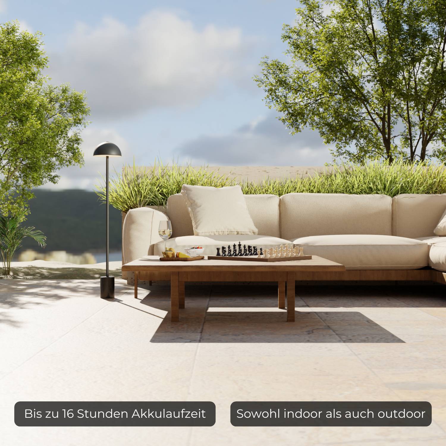 Bello Battery-Powered Floor Lamp | IP54 Rated, Cordless Flexibility