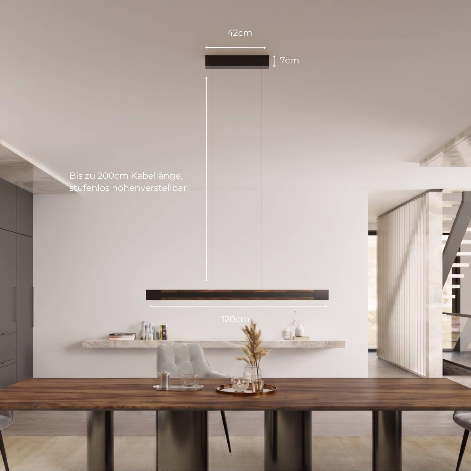 Calyra Pendant Light | Dimmable, Real Walnut Wood