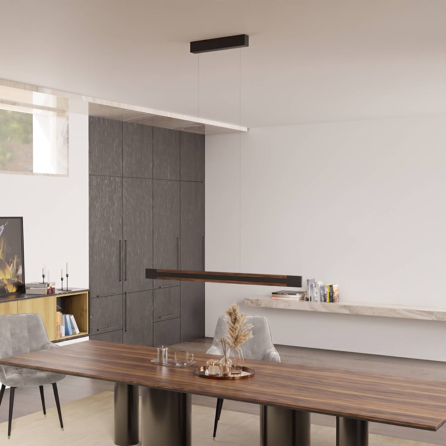 Calyra Pendant Light | Dimmable, Real Walnut Wood