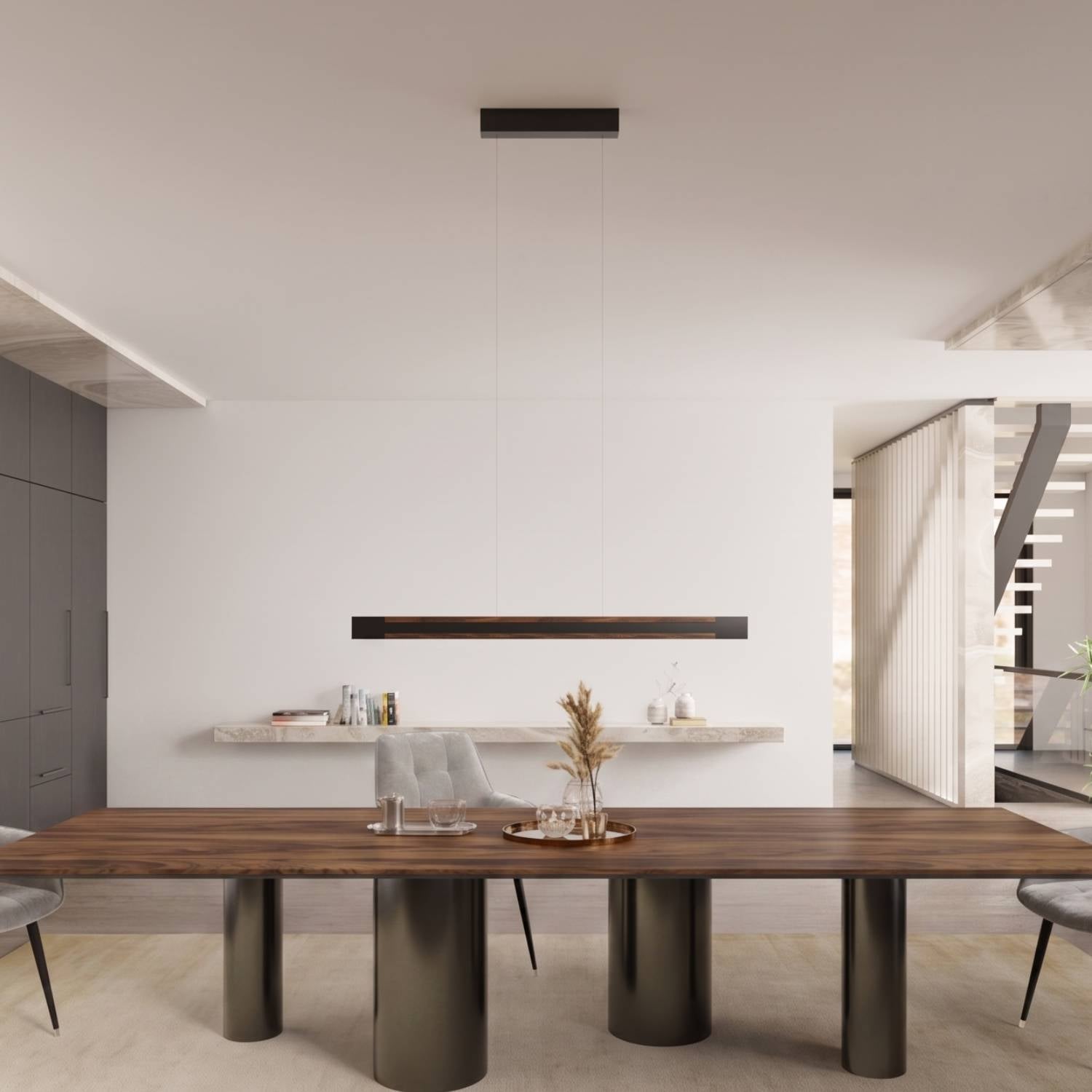 Calyra Pendant Light | Dimmable, Real Walnut Wood