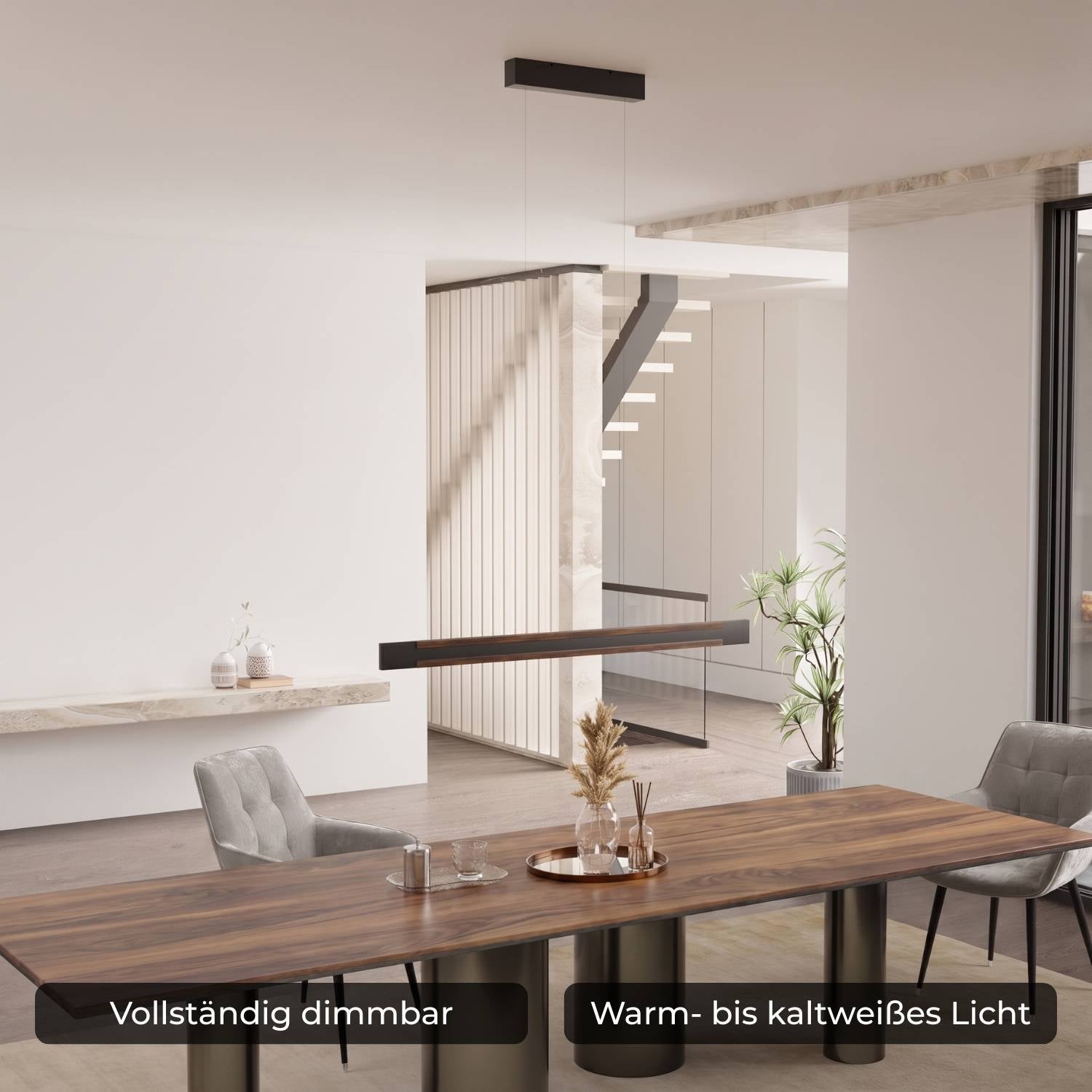 Calyra Pendant Light | Dimmable, Real Walnut Wood