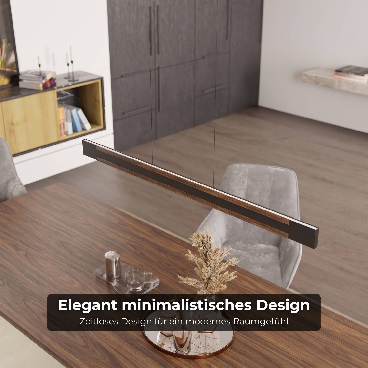 Calyra Pendant Light | Dimmable, Real Walnut Wood