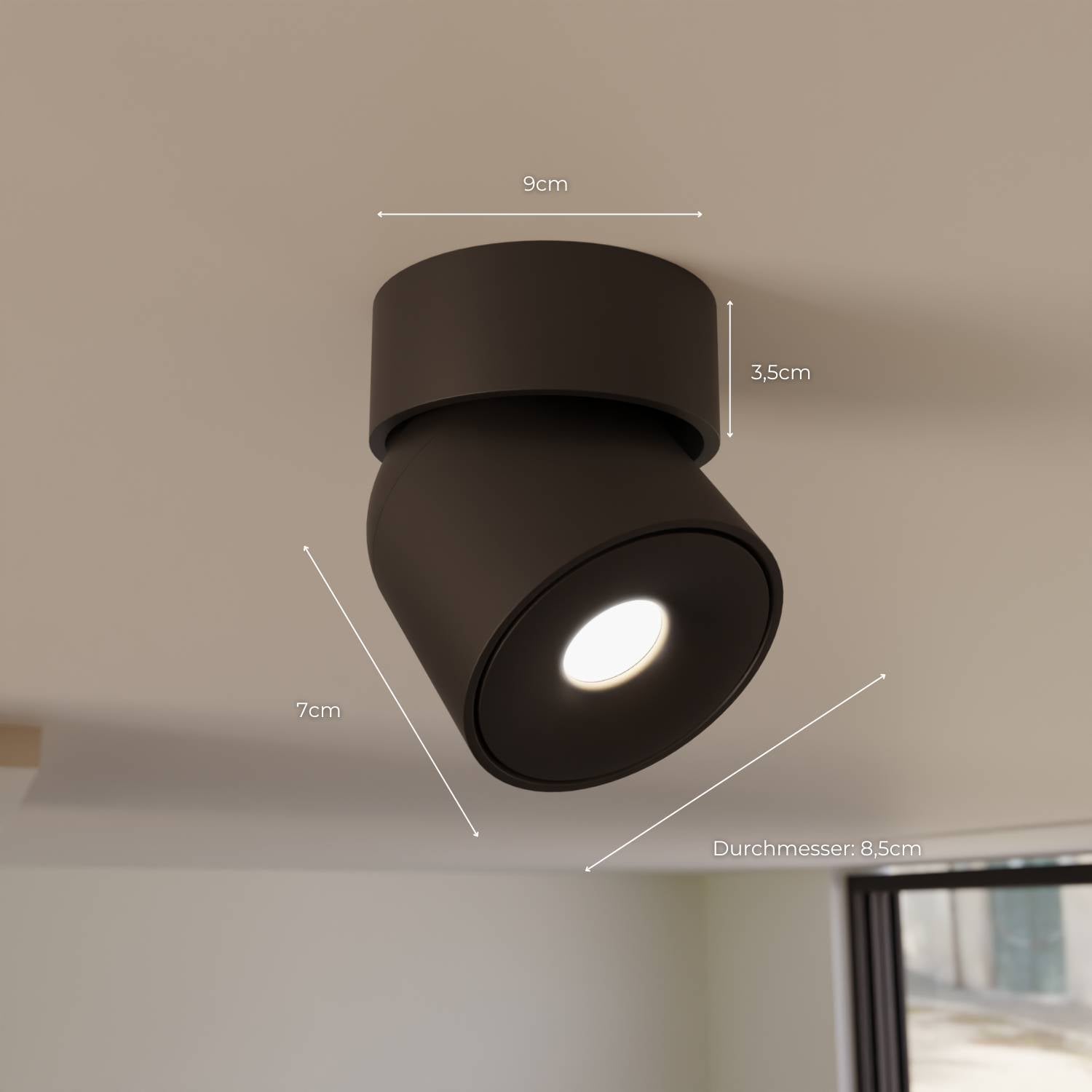 Esol Adjustable Ceiling Light | 350° Rotating Head, Warm White 2700K