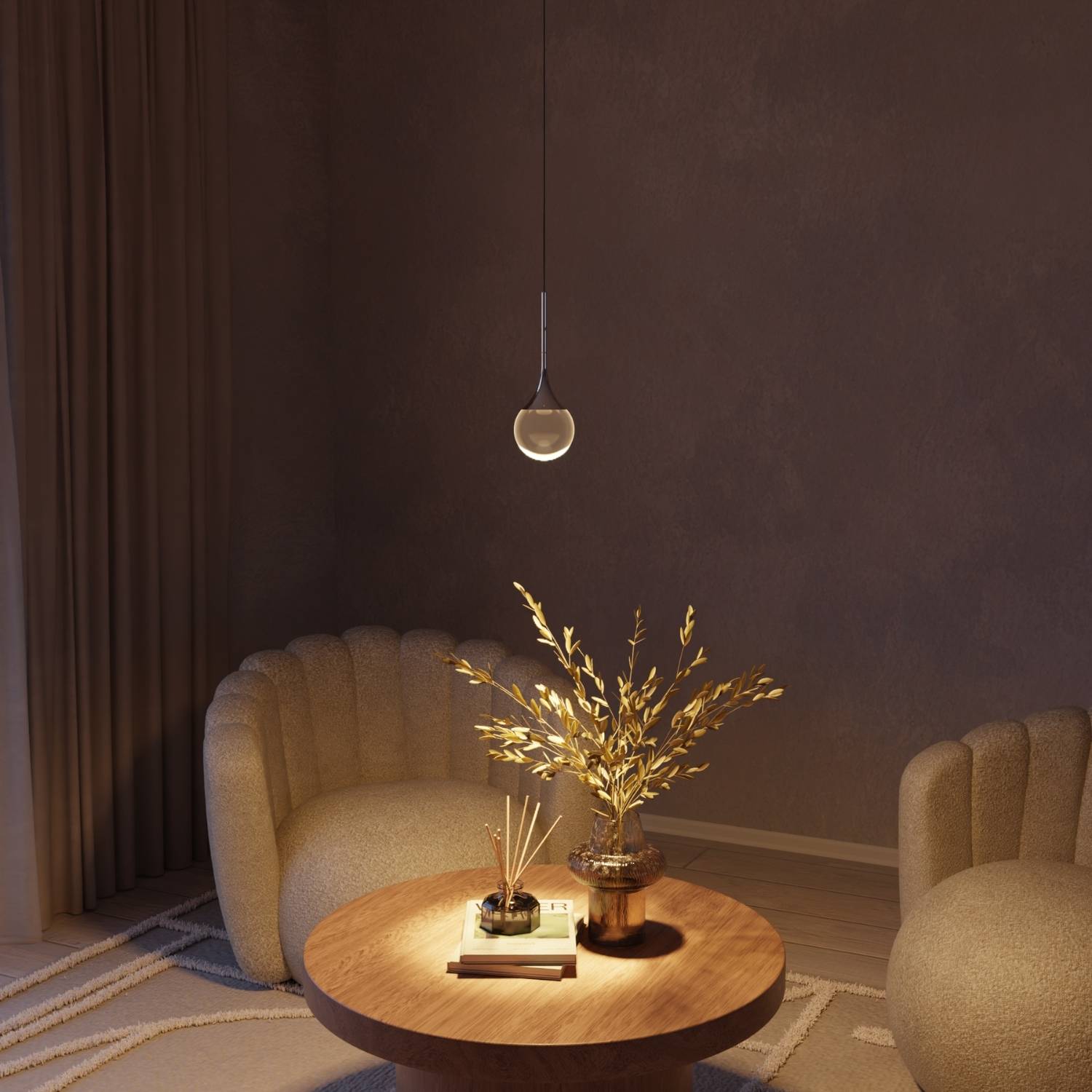 Folio Pendant Light | Chrome-Plated, Solid Glass Sphere