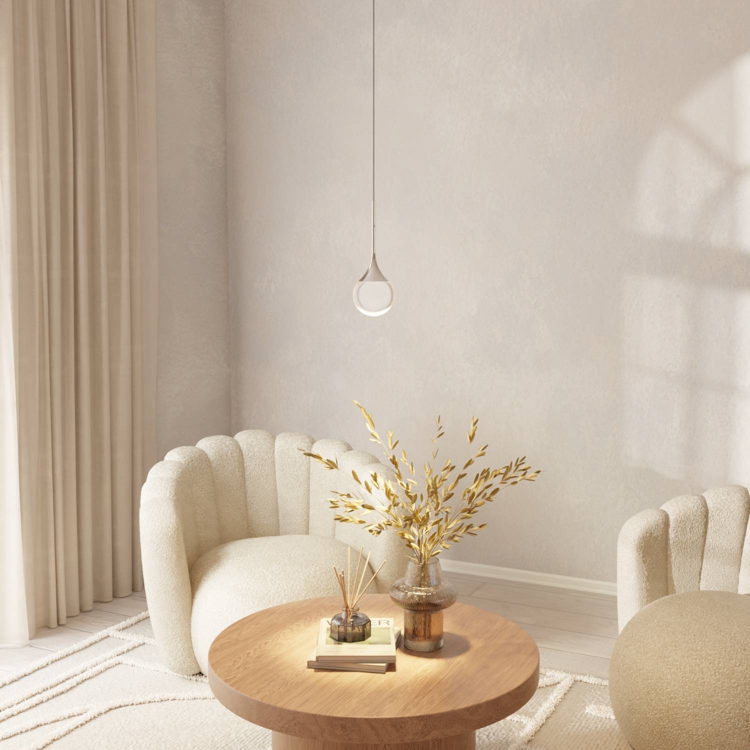 Folio Pendant Light | Chrome-Plated, Solid Glass Sphere