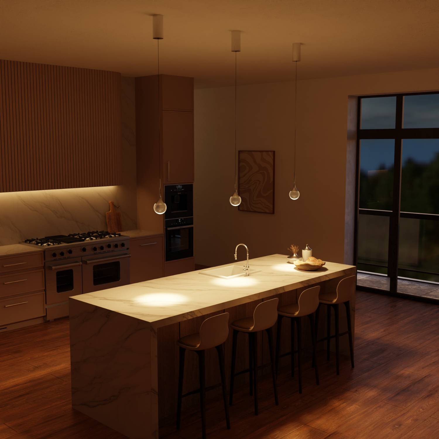 Bela Pendant Light | Chrome-Plated, Solid Glass Sphere