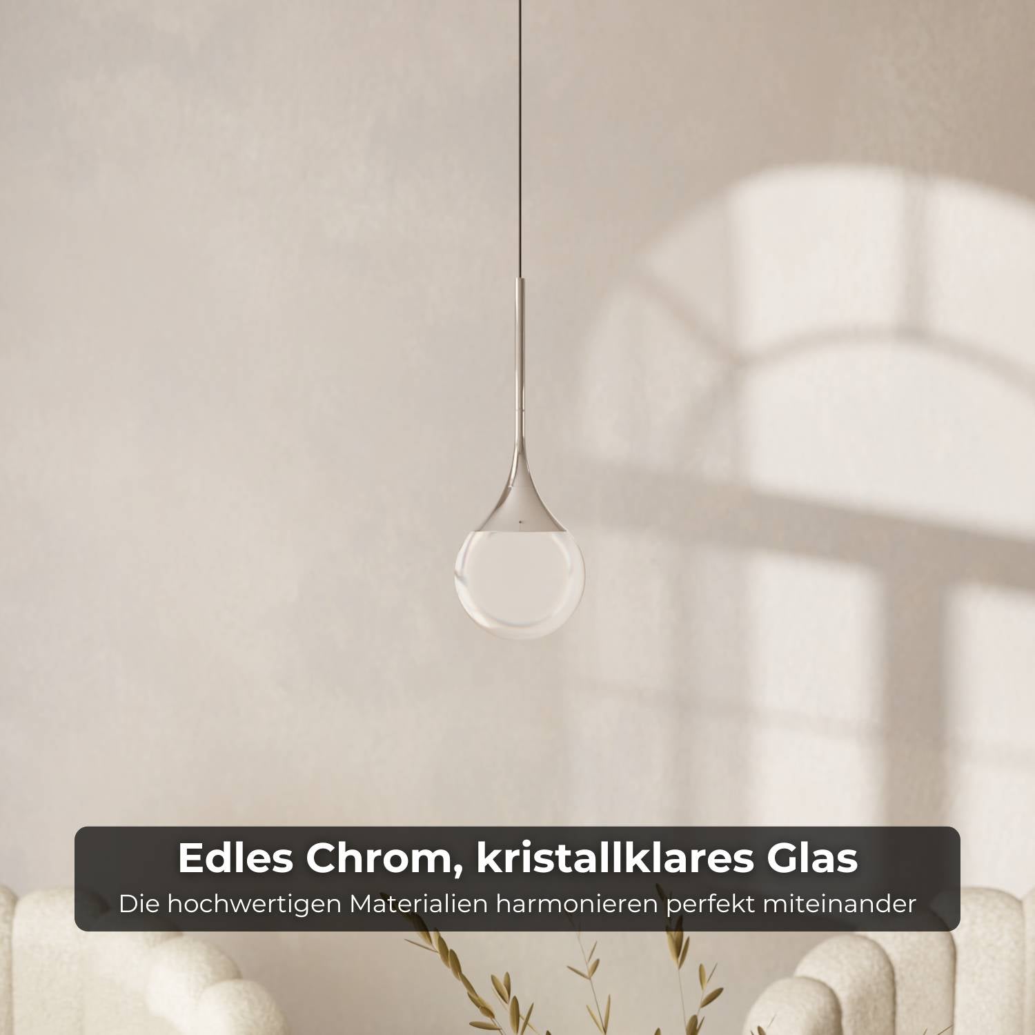 Bela Pendant Light | Chrome-Plated, Solid Glass Sphere