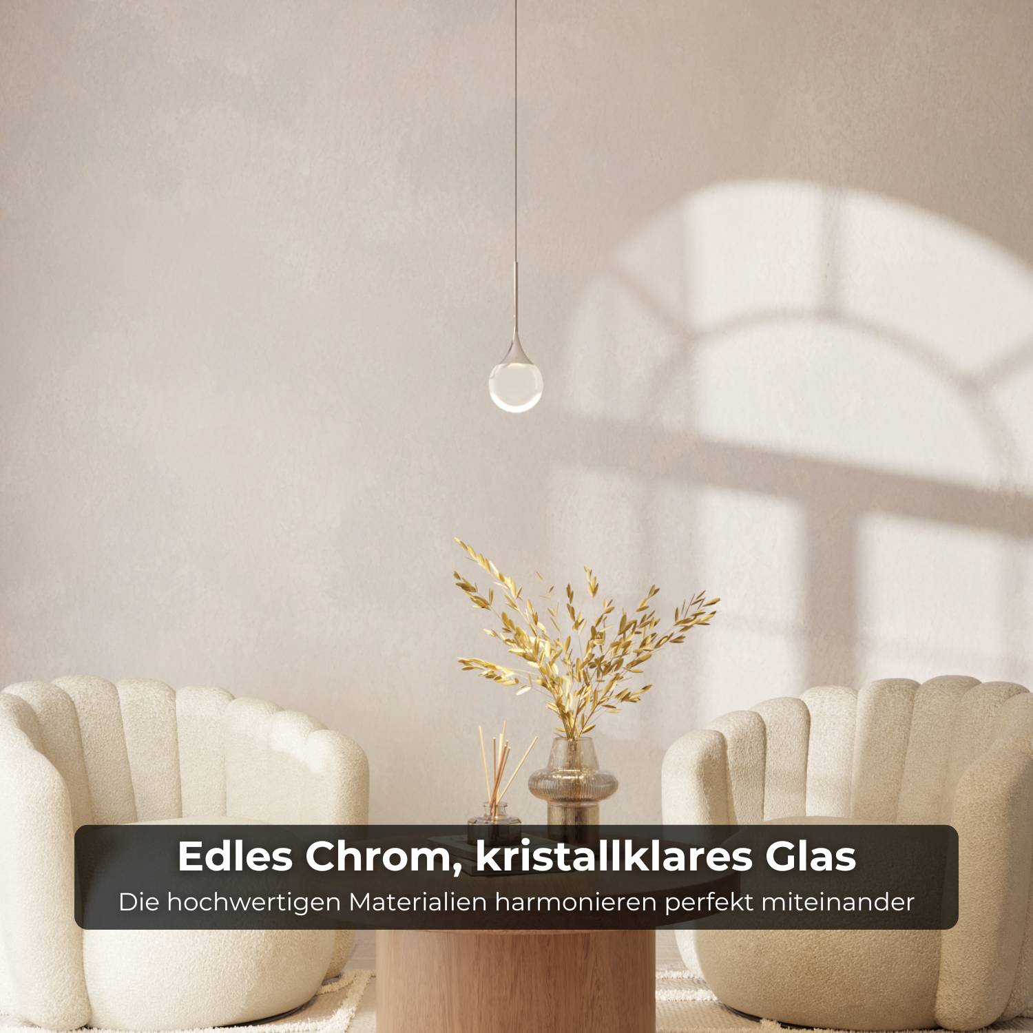 Folio Pendant Light | Chrome-Plated, Solid Glass Sphere