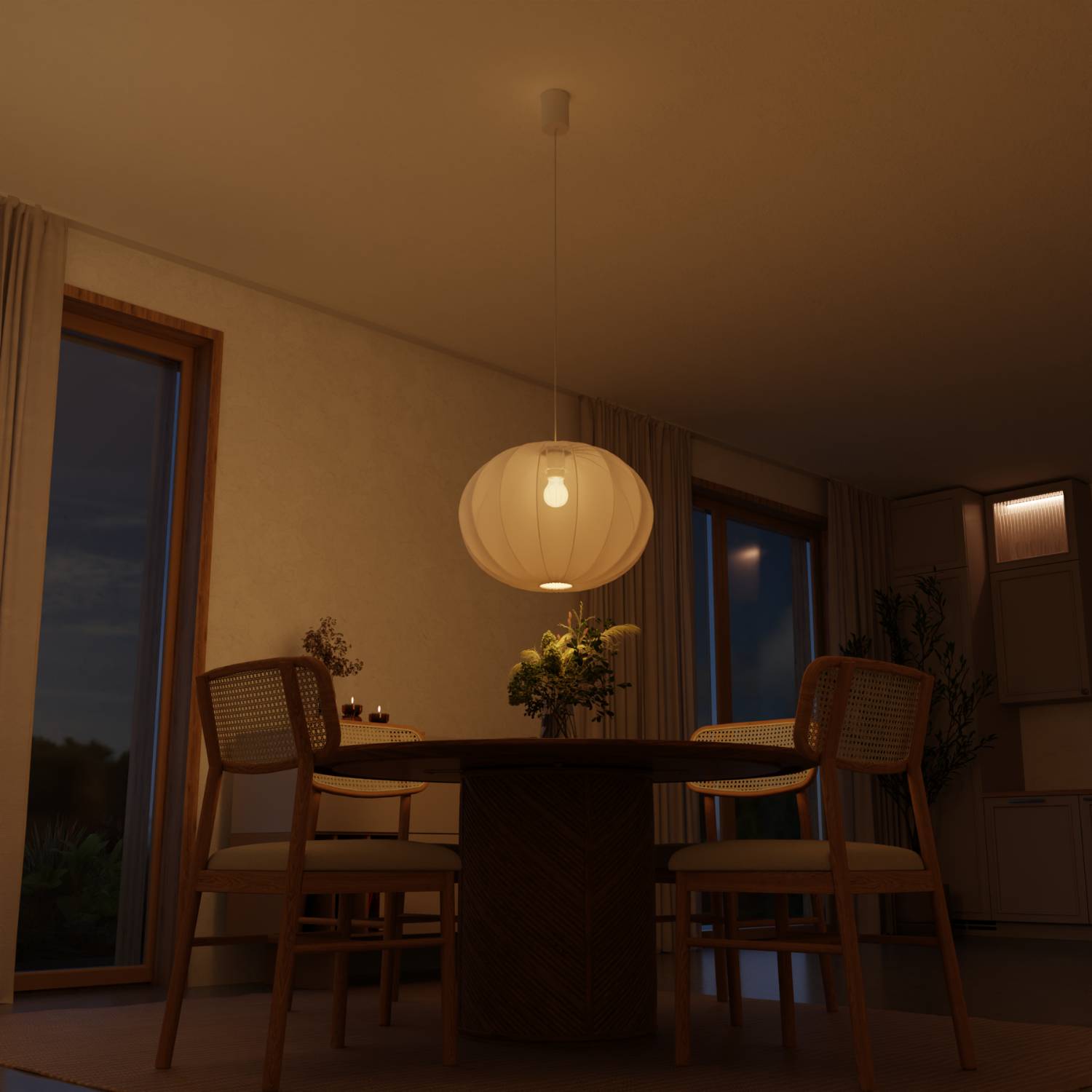 Luna Pendant Light | Soft Fabric Shade, Smart LED Included