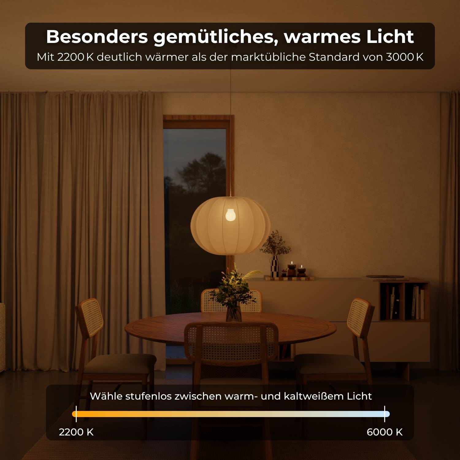 Luna Pendant Light | Soft Fabric Shade, Smart LED Included