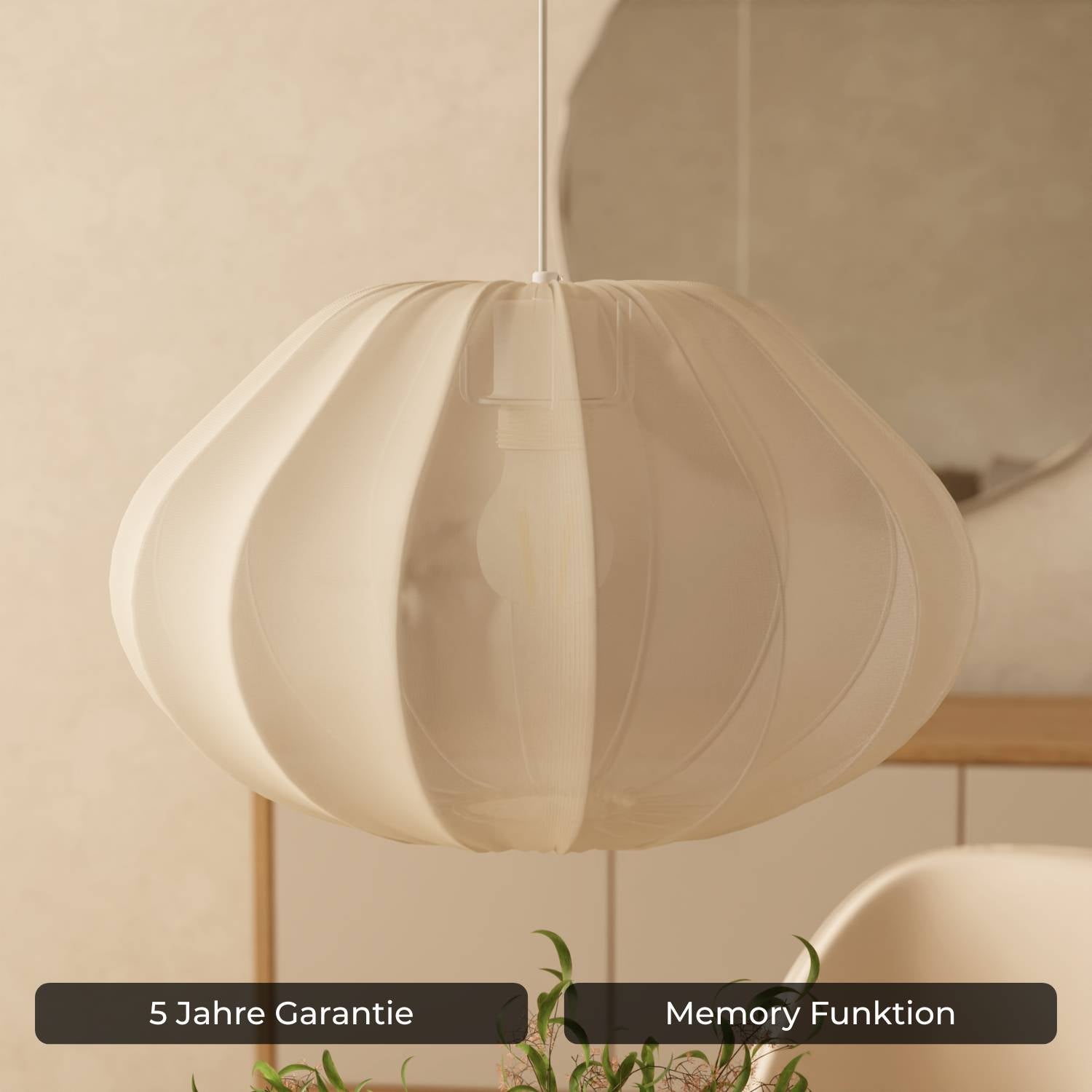 Luna Pendant Light | Soft Fabric Shade, Adjustable Height