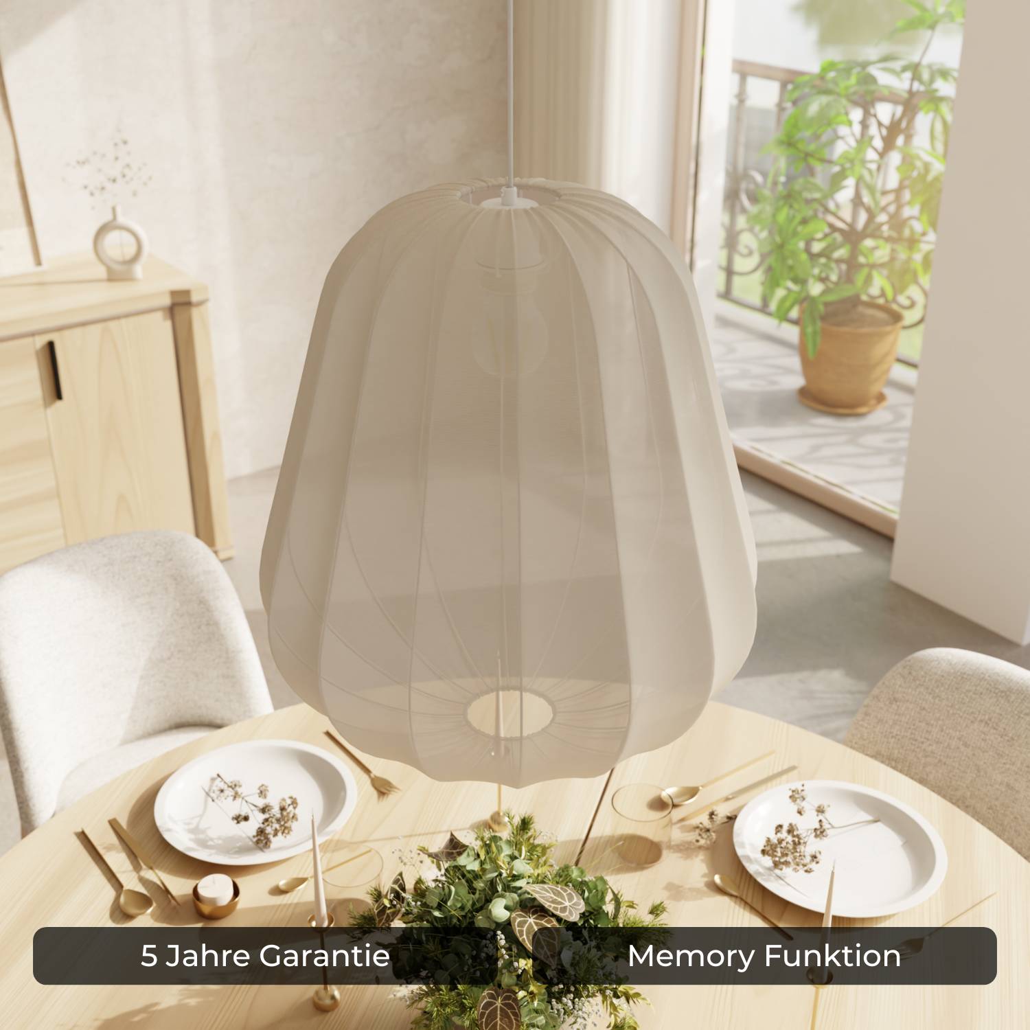 Luna Pendant Light | Soft Fabric Shade, Adjustable Height