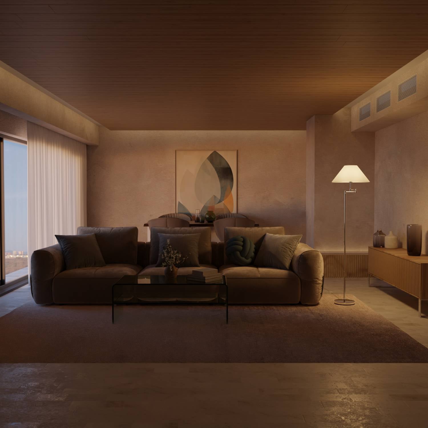 Belo Floor Lamp | Adjustable Arm, Chrome Design