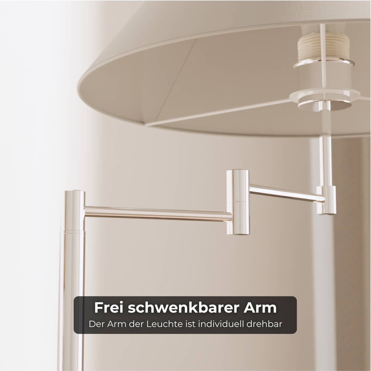 Melo Chrome Floor Lamp | Adjustable Arm, E27 Socket
