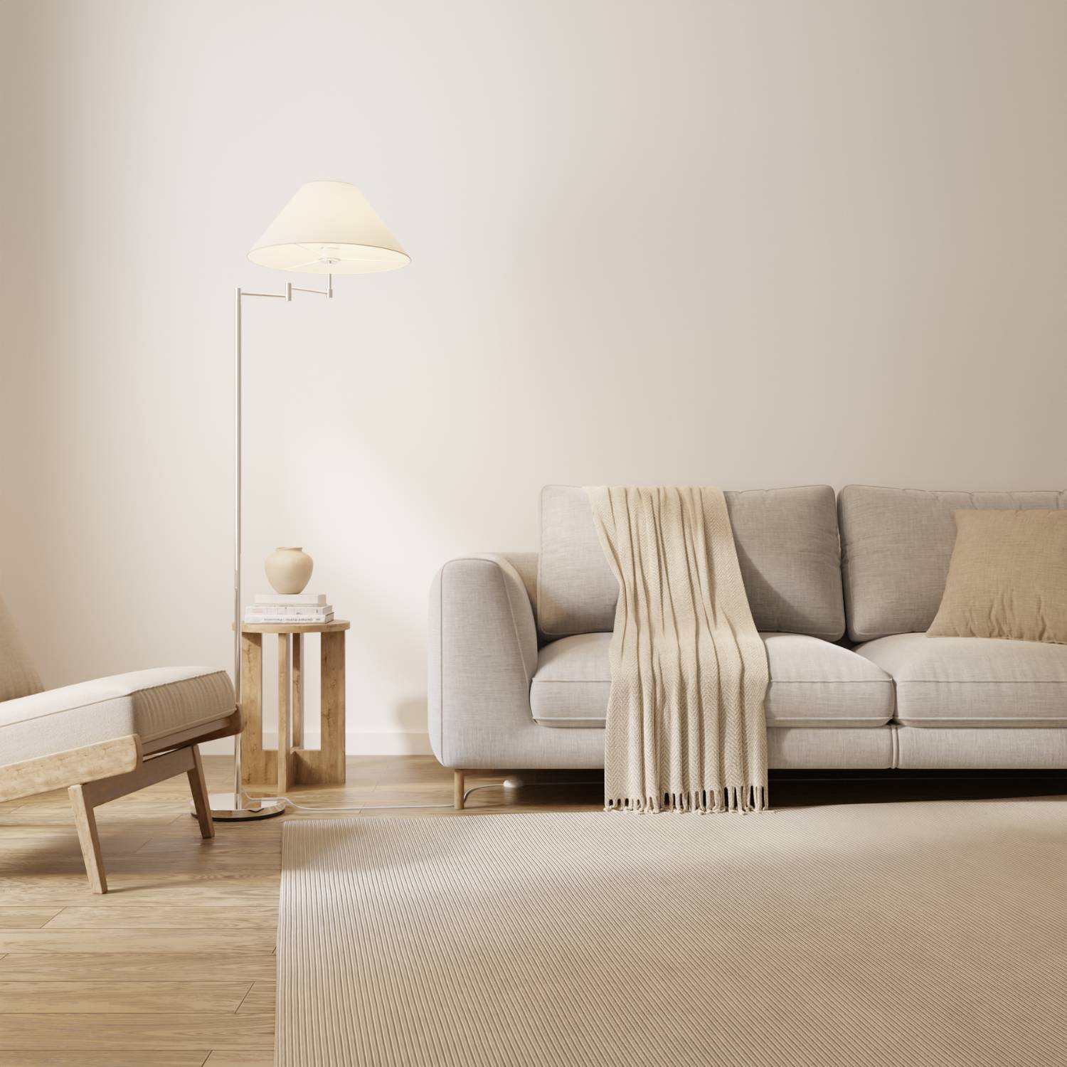 Melo Chrome Floor Lamp | Adjustable Arm, E27 Socket